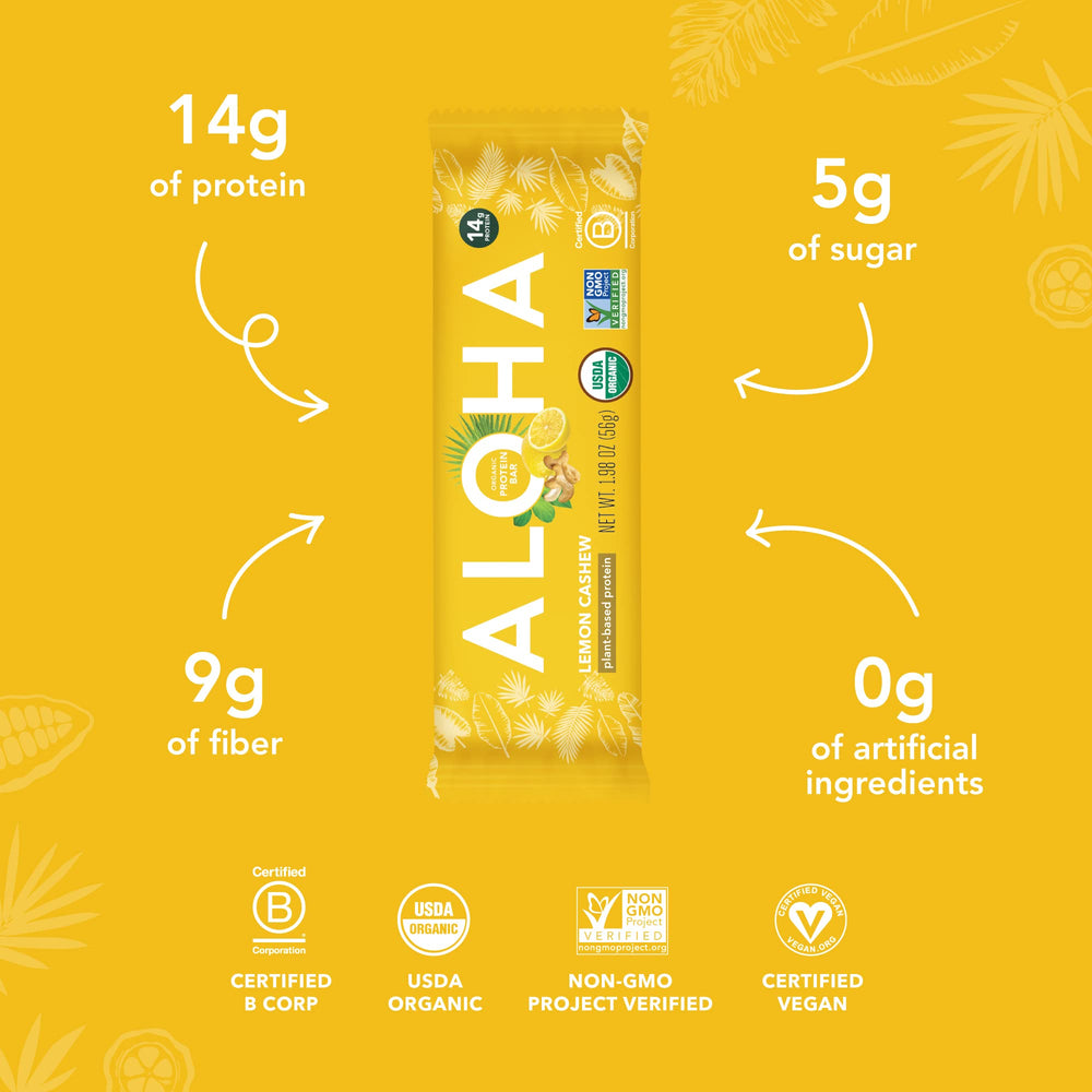 ALOHA caja abierta con 12 barritas listas para llevar