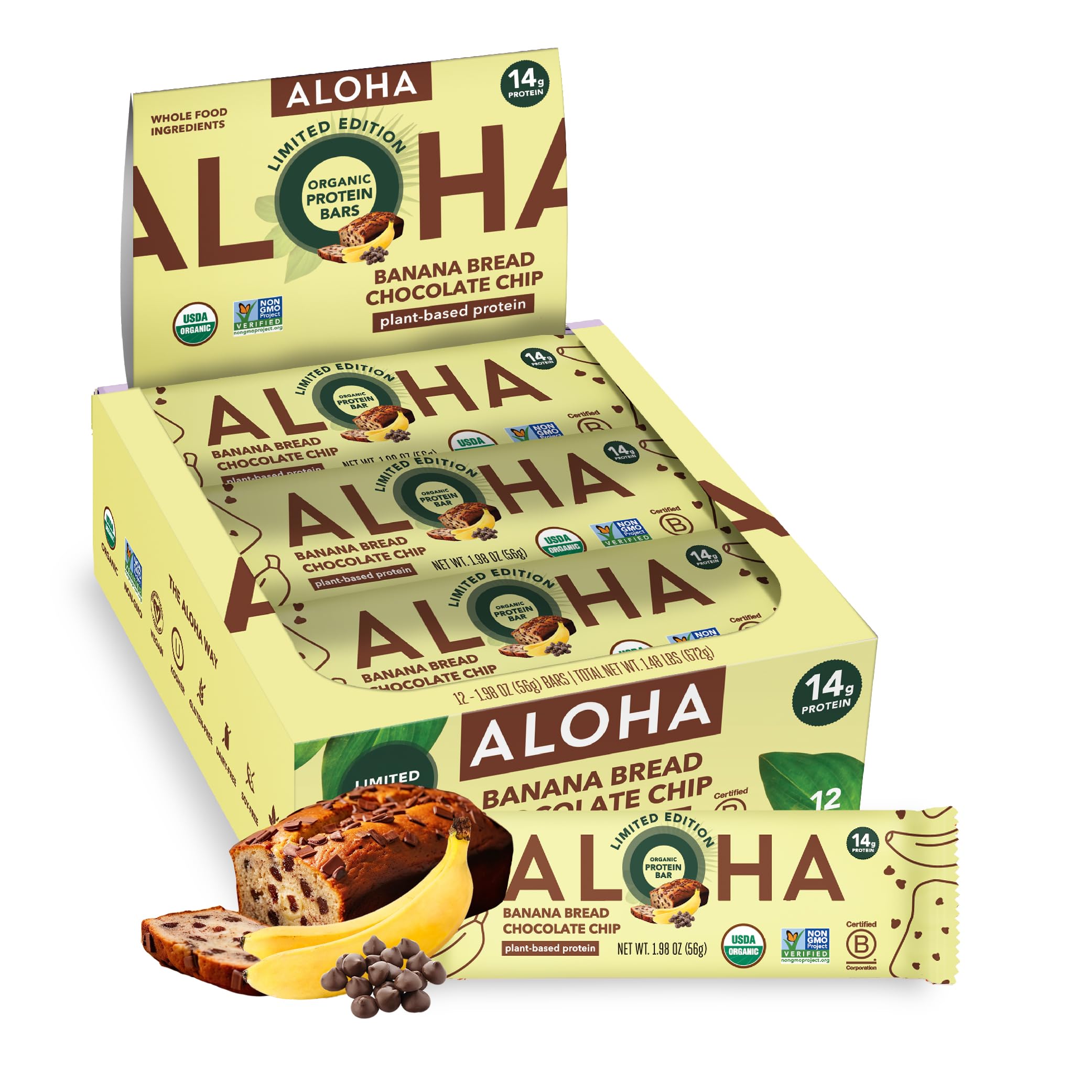 ALOHA caja frontal con 12 barras, vista clara y beneficio práctico