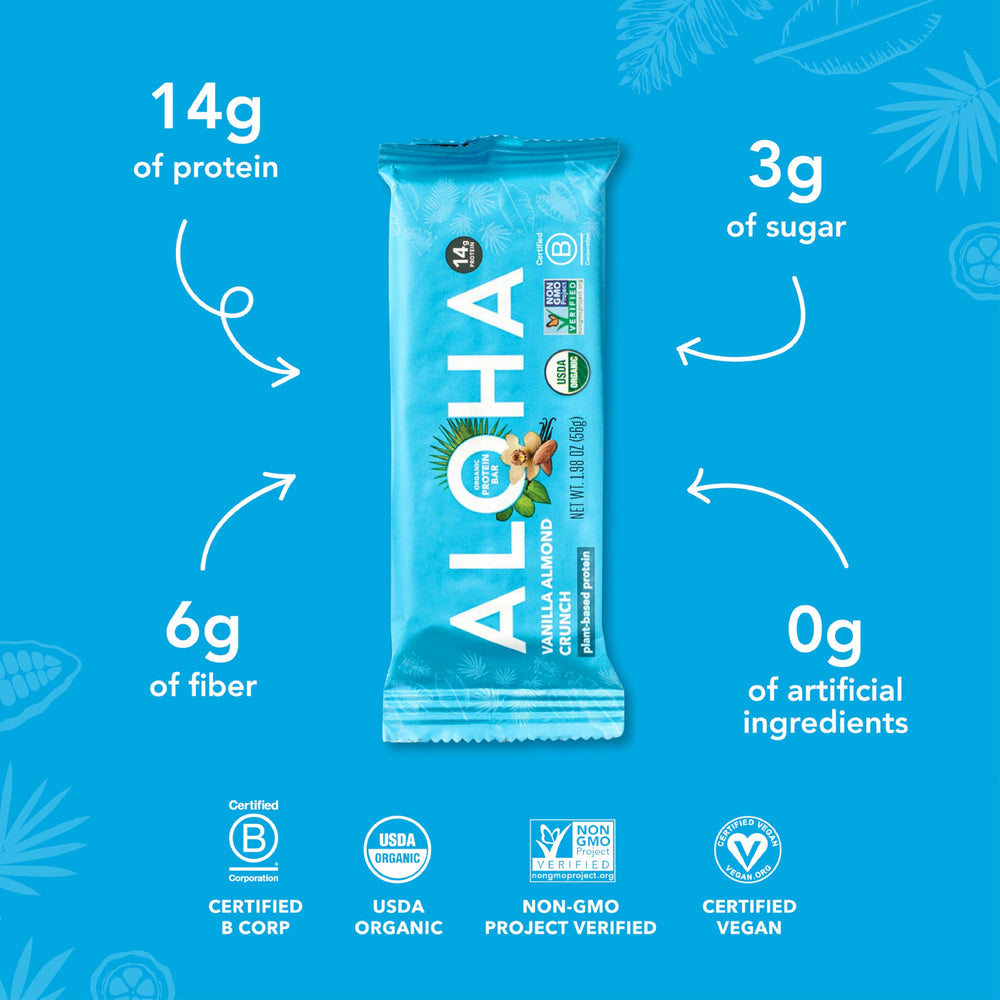 ALOHA primer plano de almendras y semillas, grasas saludables
