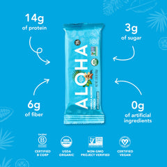 ALOHA primer plano de almendras y semillas, grasas saludables