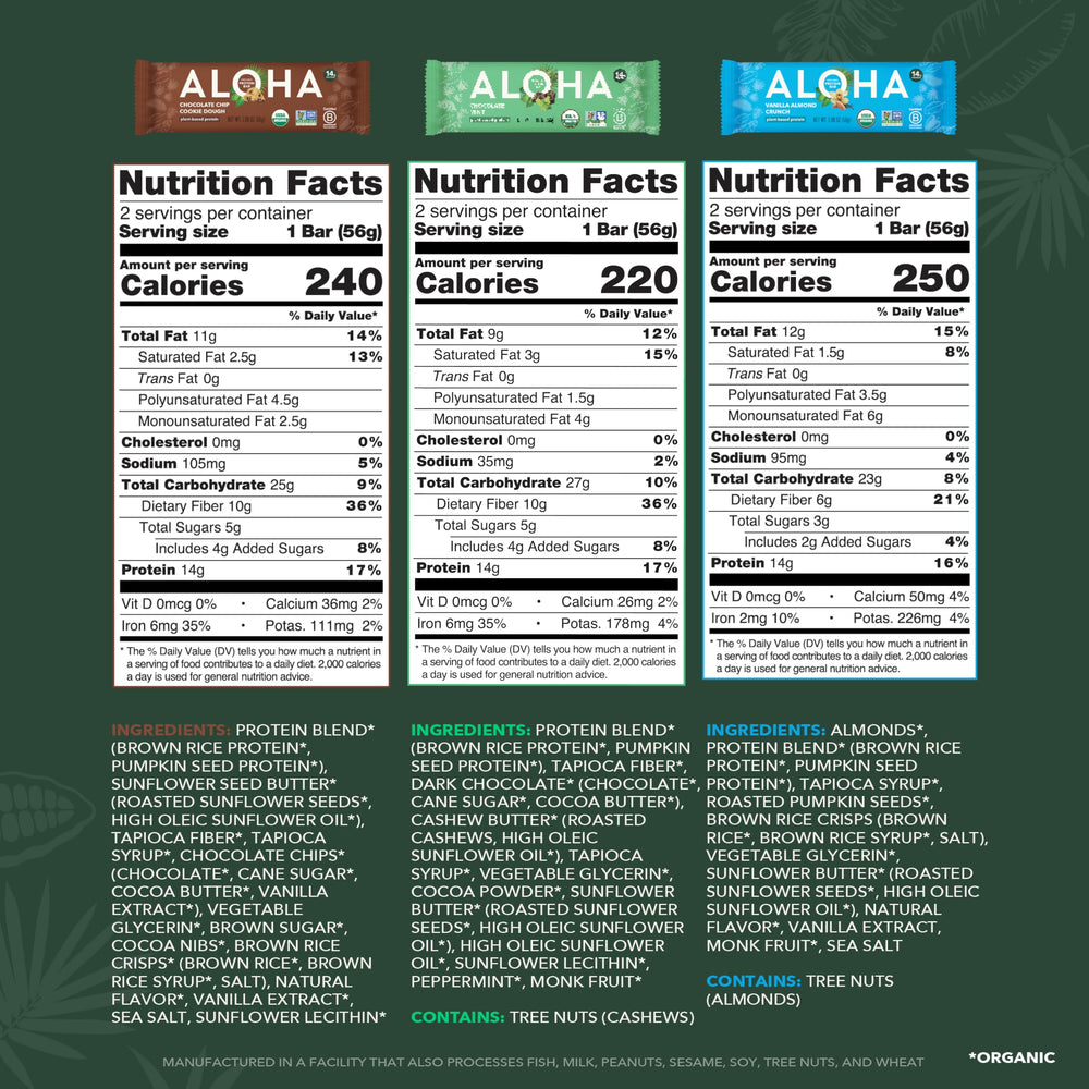 ALOHA primer plano de textura de barra Coconut Chocolate Almond resaltando sabor y calidad