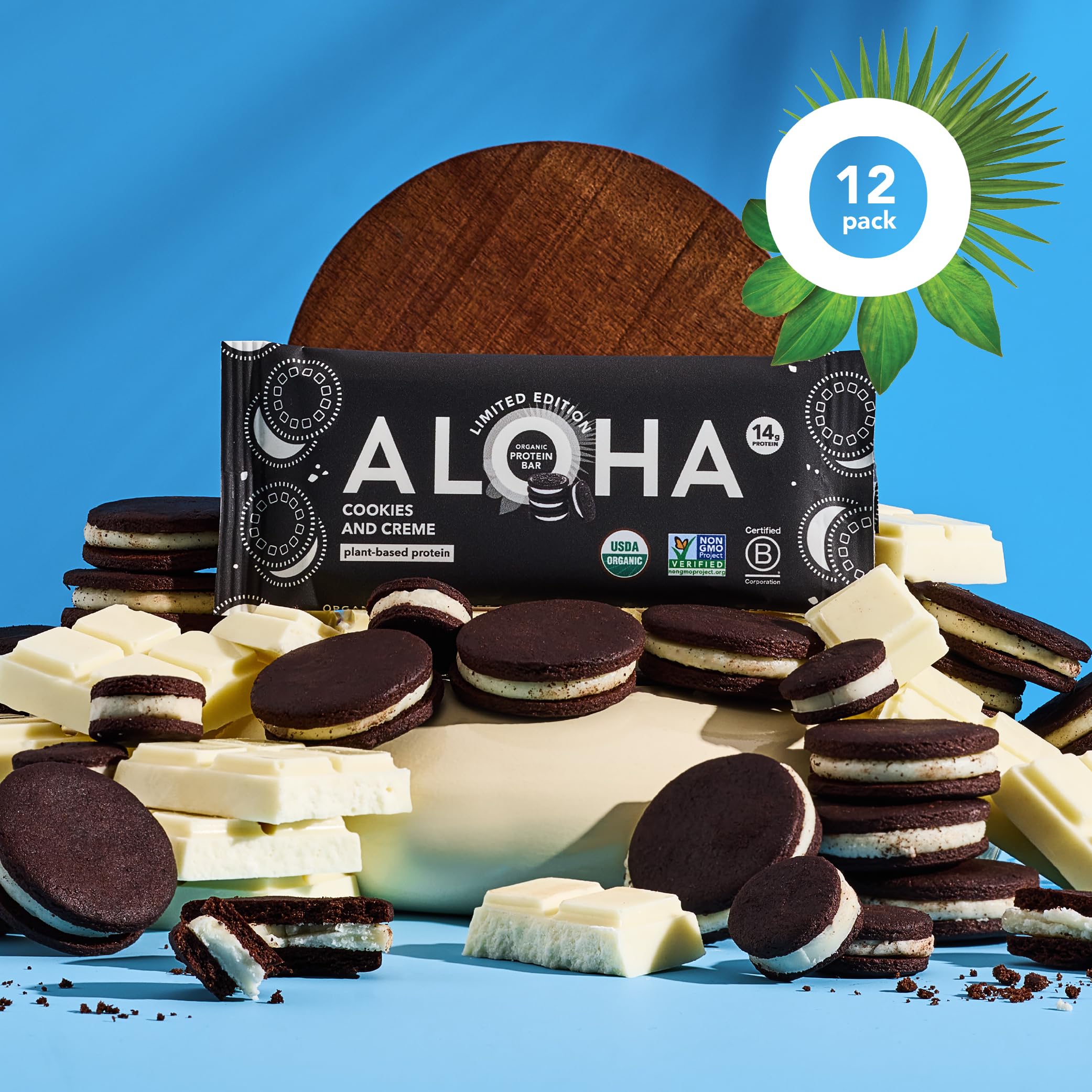 ALOHA etiqueta con certificaciones B Corp y USDA Organic, confianza y sostenibilidad