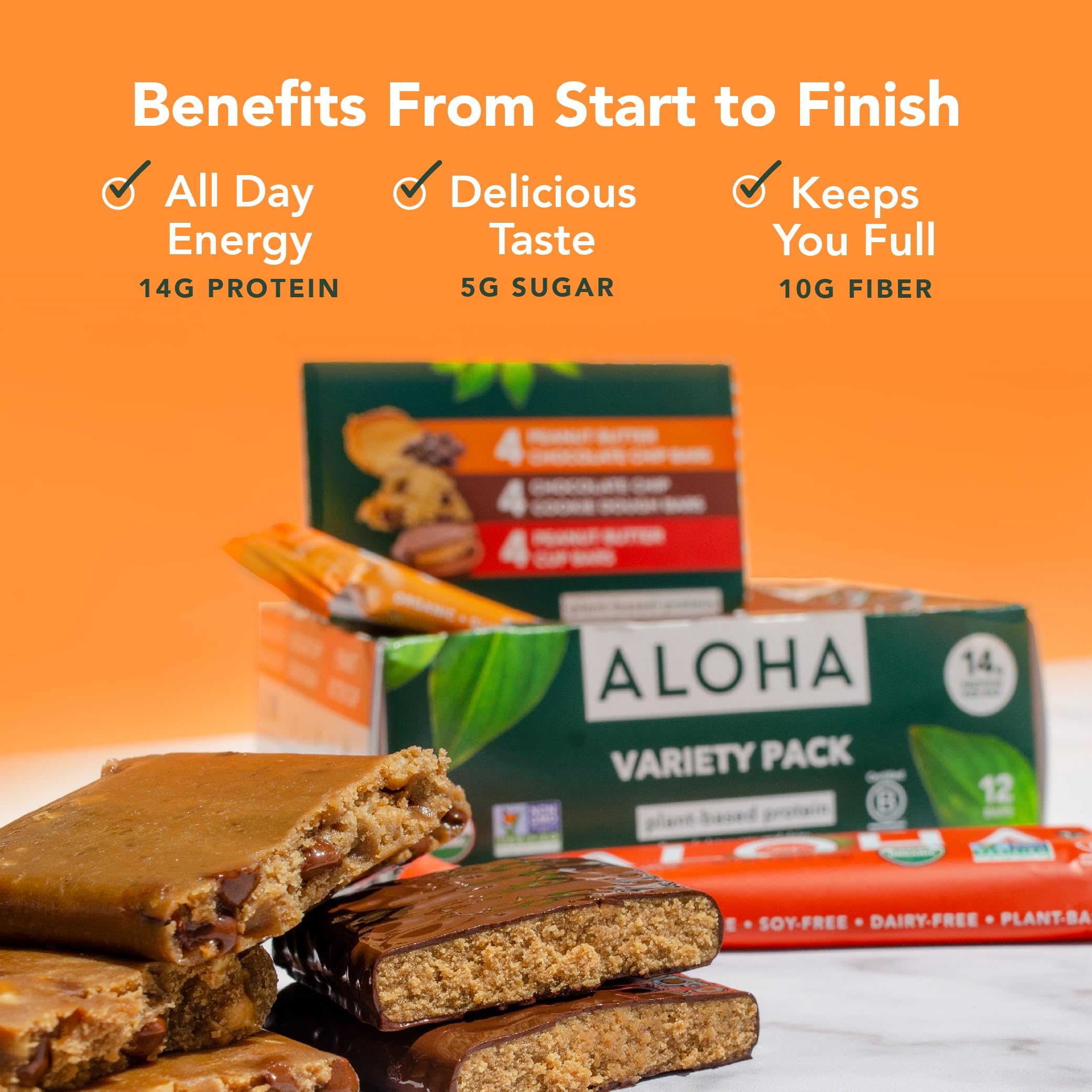 ALOHA etiqueta de ingredientes orgánicos y certificaciones para confianza nutricional