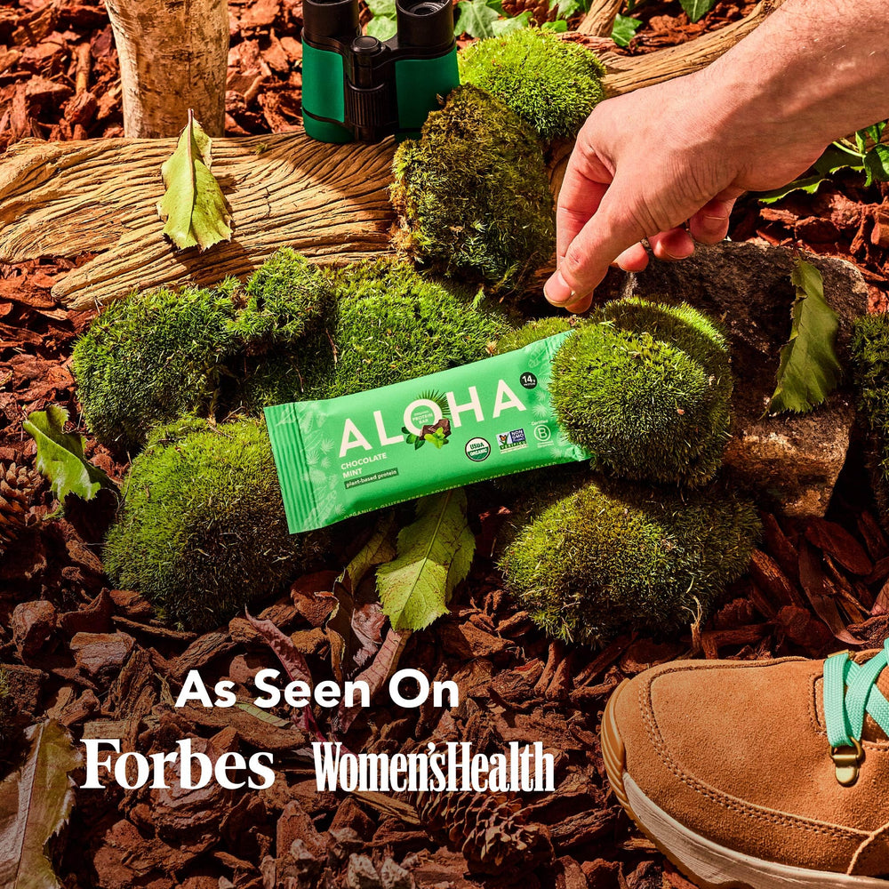 ALOHA ingredientes orgánicos en cucharas que destacan procedencia real
