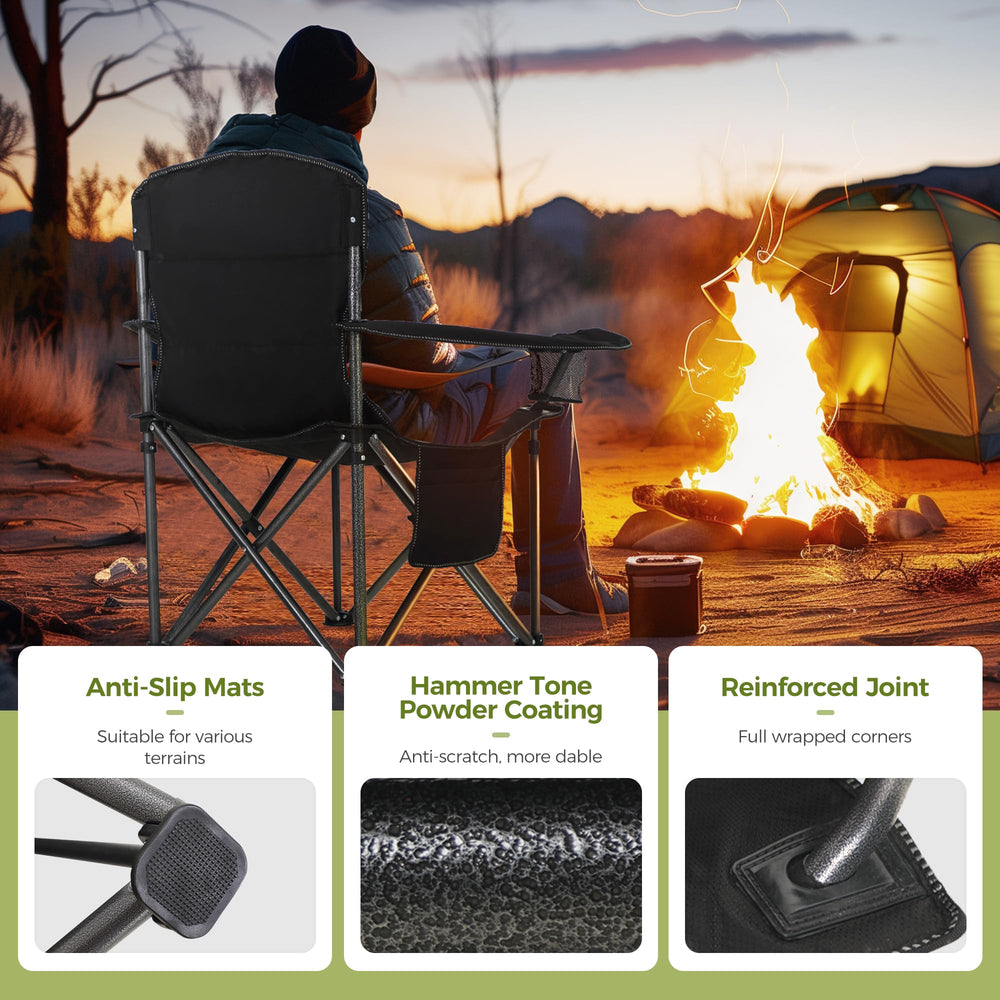 ALPHA CAMP silla plegada dentro de su funda para transporte cómodo