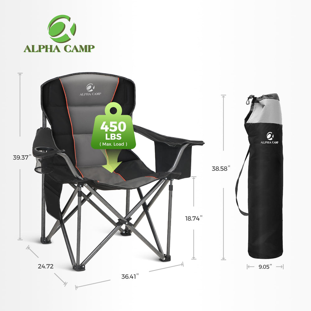 ALPHA CAMP vista lateral mostrando portavasos y bolsa refrigerante