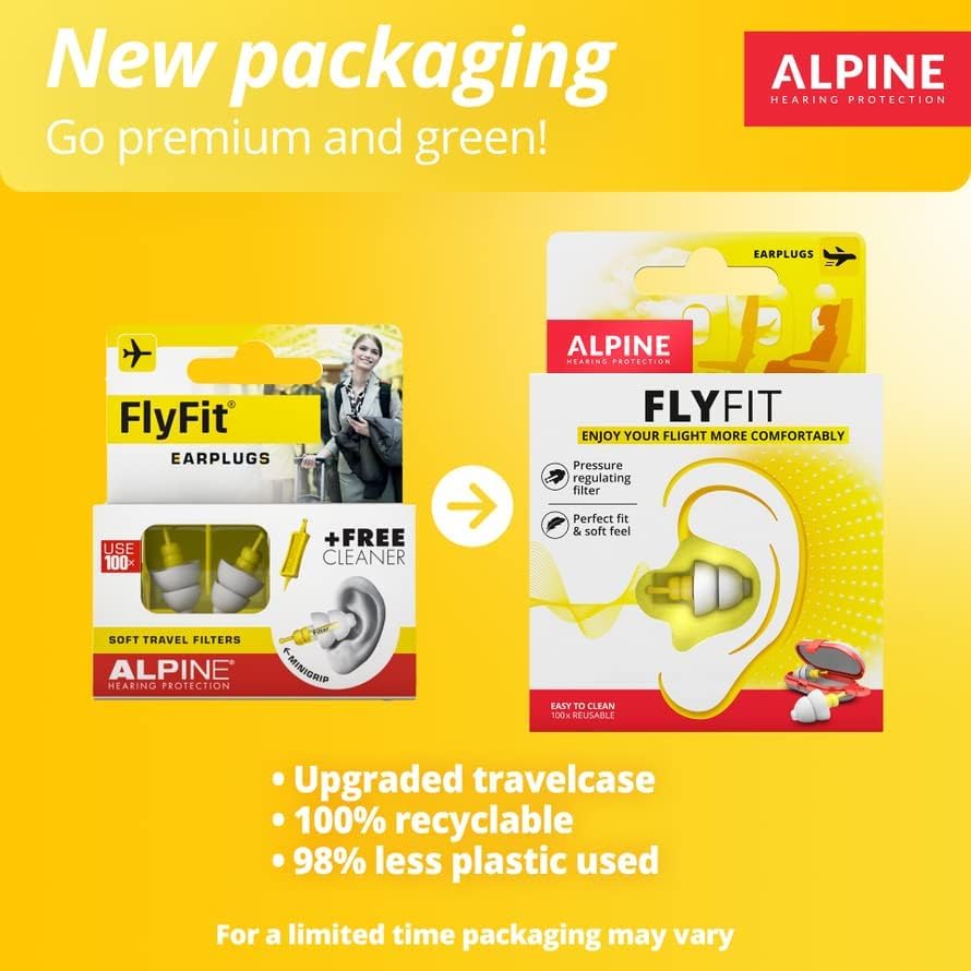 Alpine FlyFit etiqueta con certificación 17 dB SNR visible