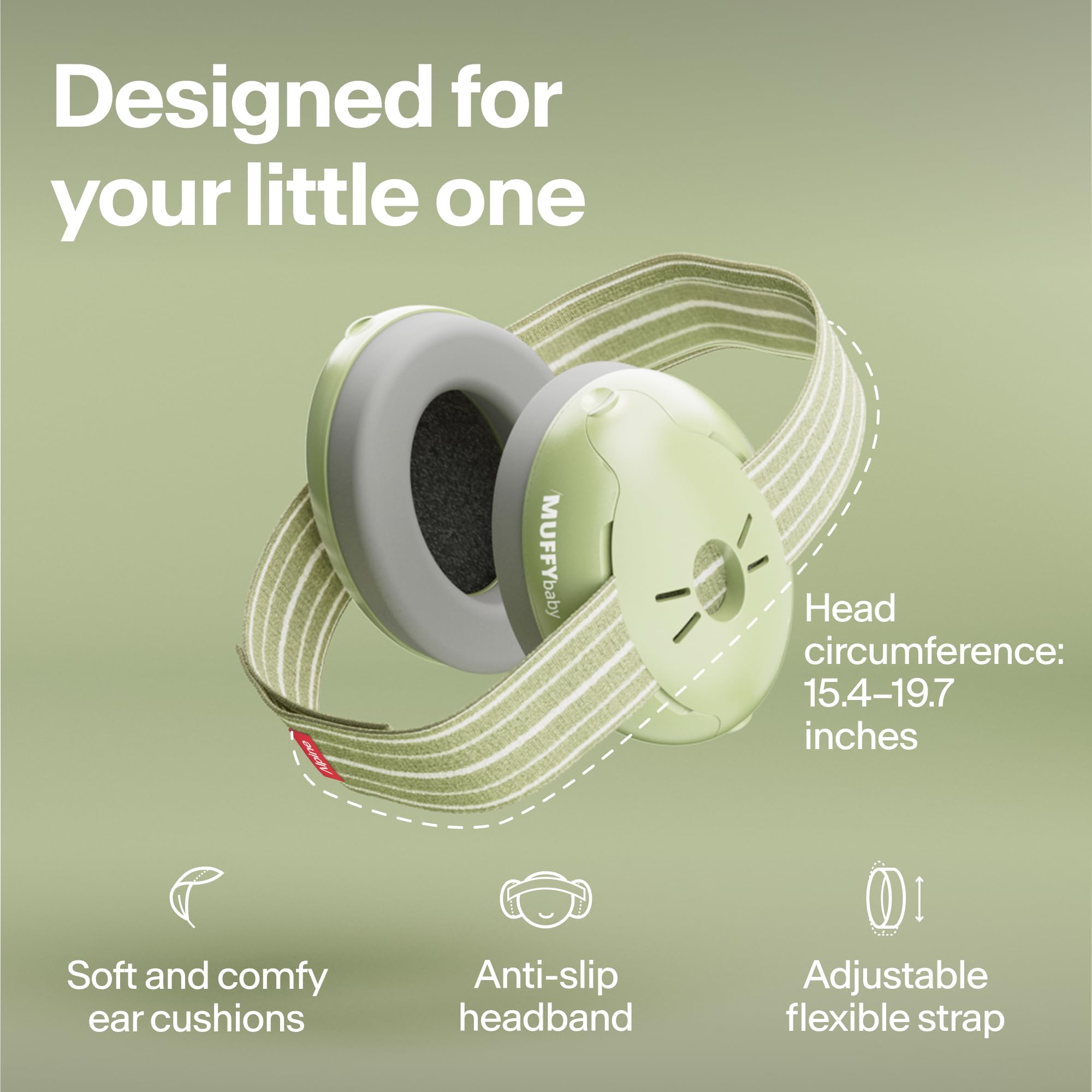 Alpine Muffy Baby detalle de espuma multicapa para mejor reducción de ruido