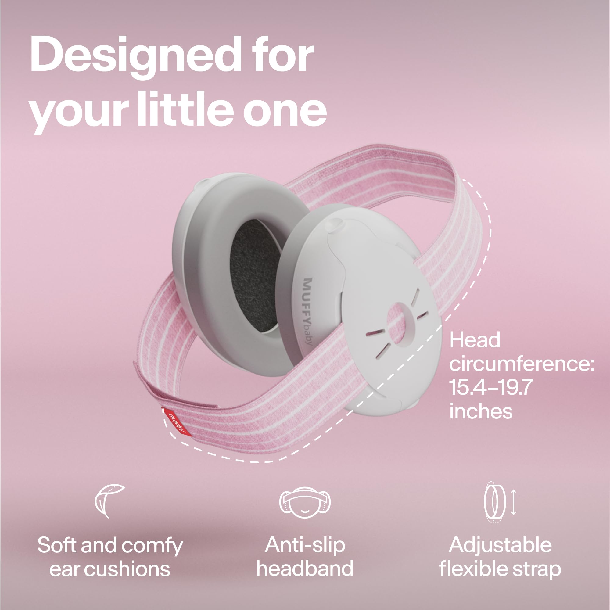 Alpine Muffy Baby en uso en bebé reduce ruido en eventos