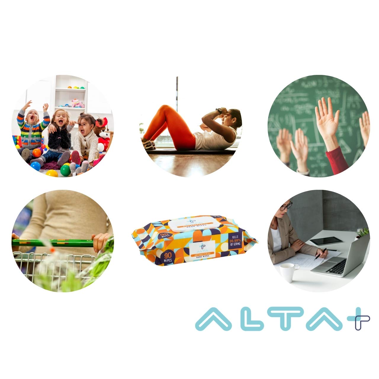 ALTA + textura de la toallita en primer plano, suave y resistente para limpieza