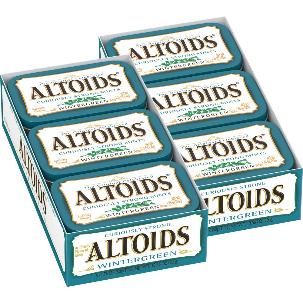 Altoids lata frontal mostrando el diseño clásico y fácil transporte