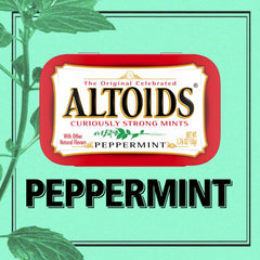 Primer plano de una menta Altoids mostrando textura y potencia de sabor