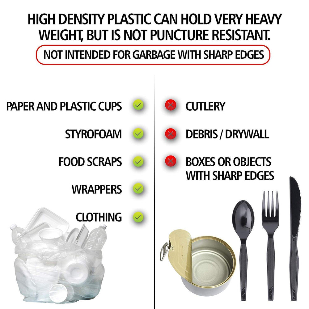 Aluf Plastics bag in small kitchen can showing tidy, secure fit benefit