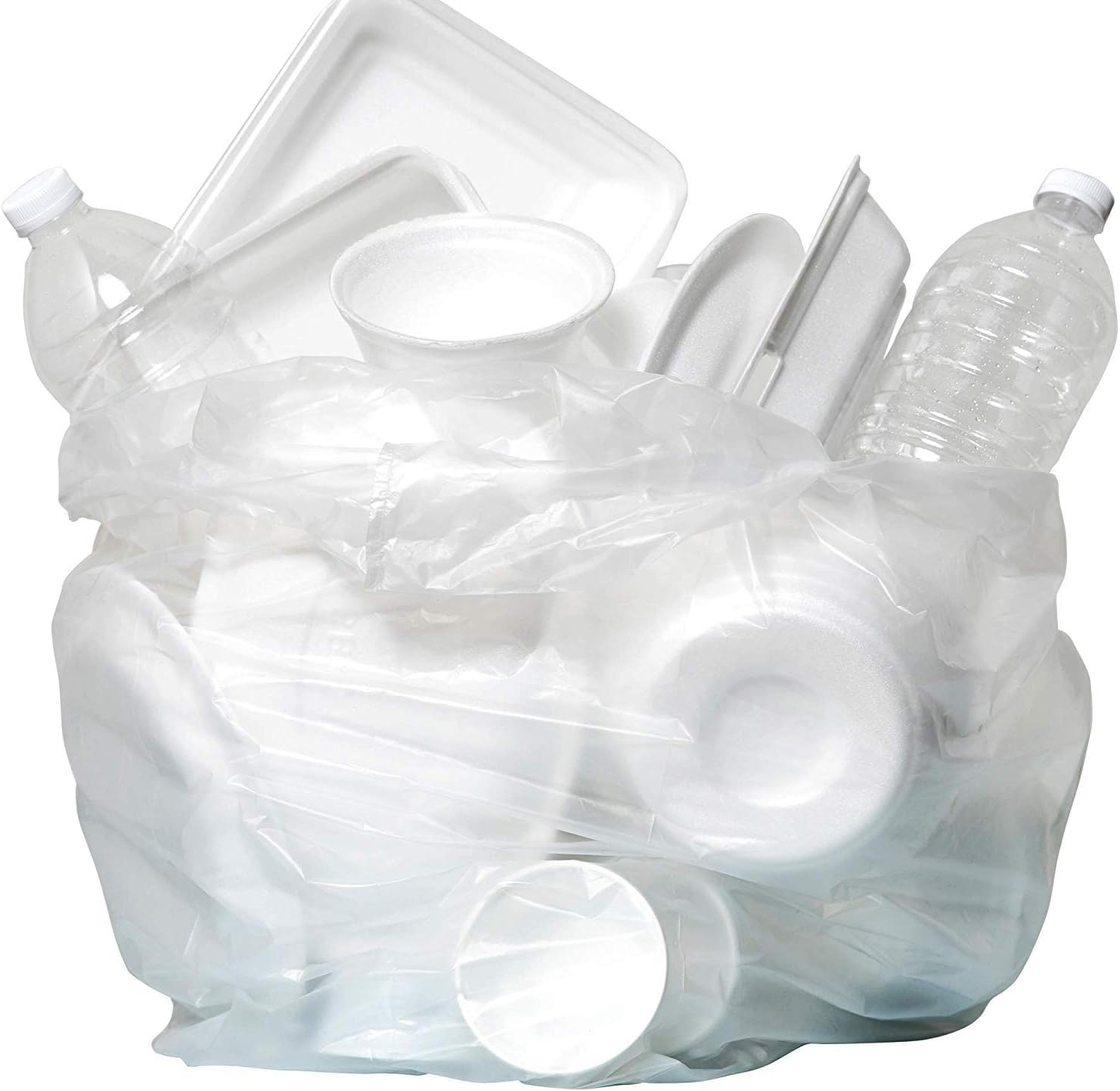 Aluf Plastics bolsa en uso en baño público, mantiene limpieza visual