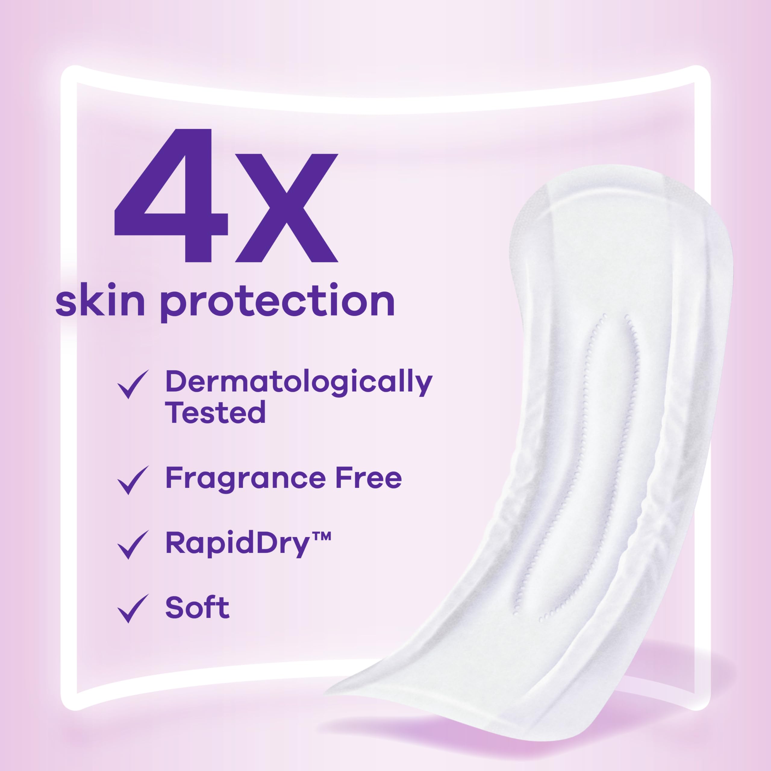 Always Discreet detalle del núcleo RapidDry que absorbe y convierte líquido en gel