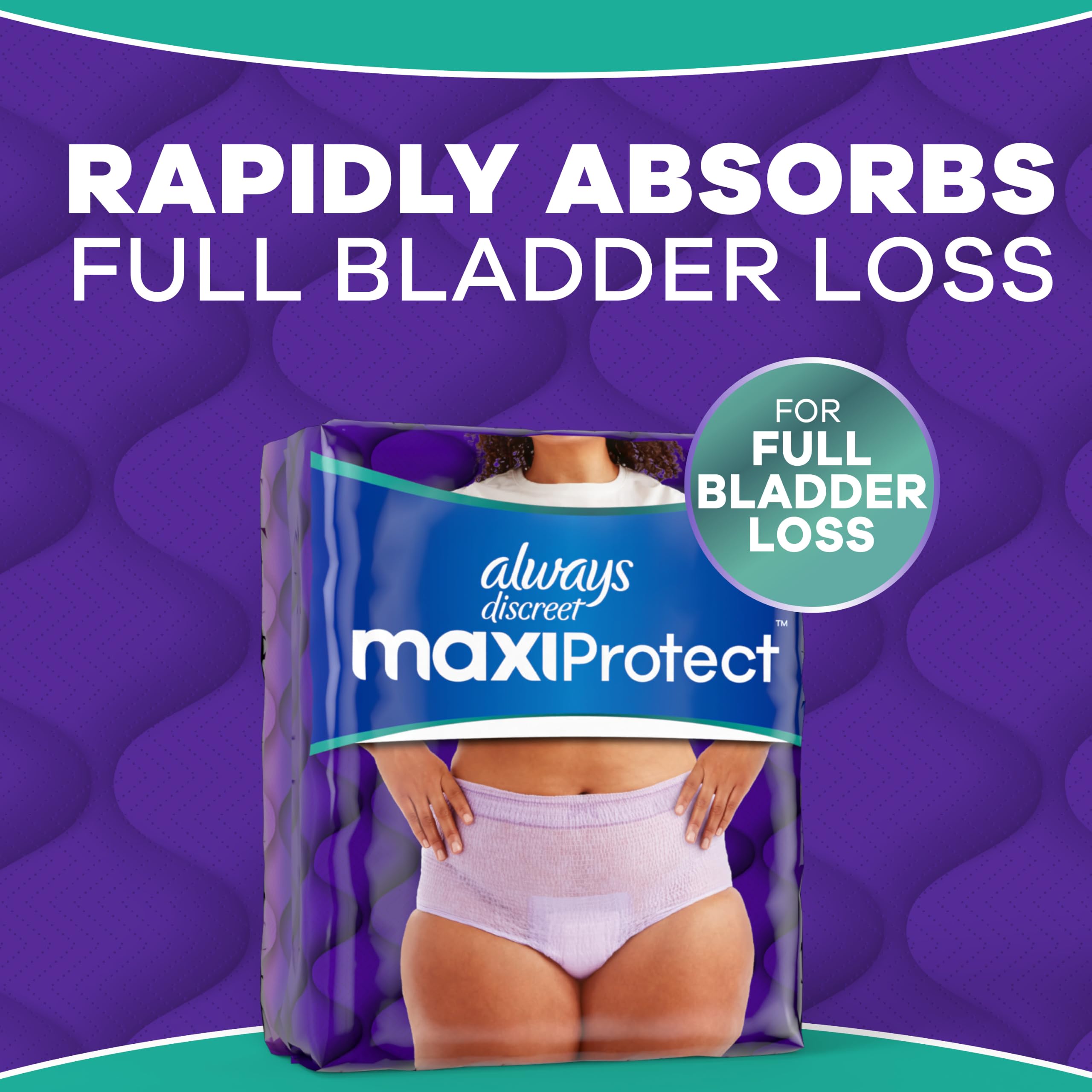 Always Discreet in-use underwear view demonstrating secure, discreet fit