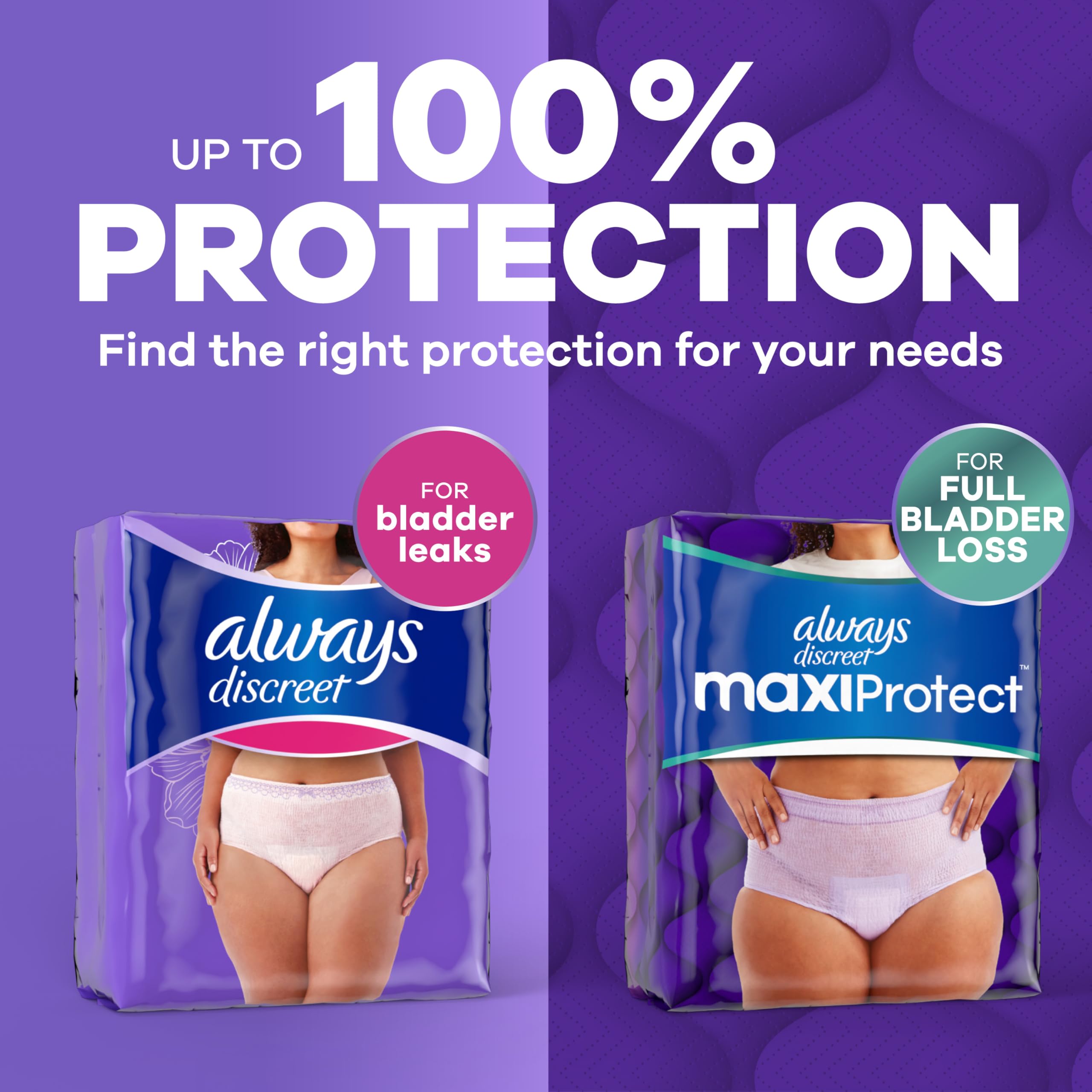 Always Discreet paquete de 52 unidades que muestra cantidad y ahorro