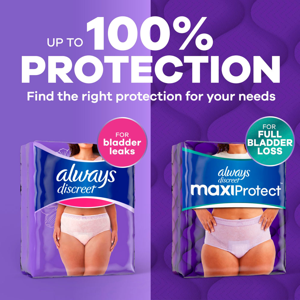Always Discreet paquete de 52 unidades que muestra cantidad y ahorro
