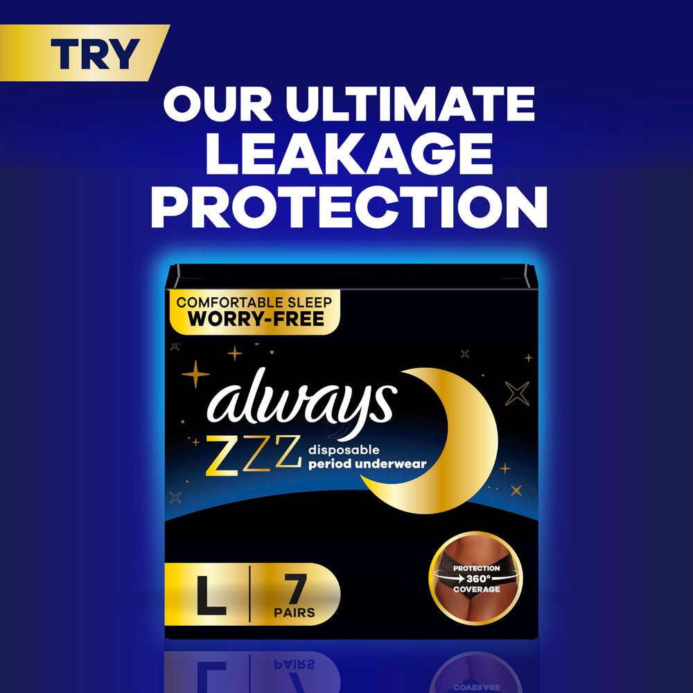 Always producto en mesita de noche símbolo de comodidad nocturna
