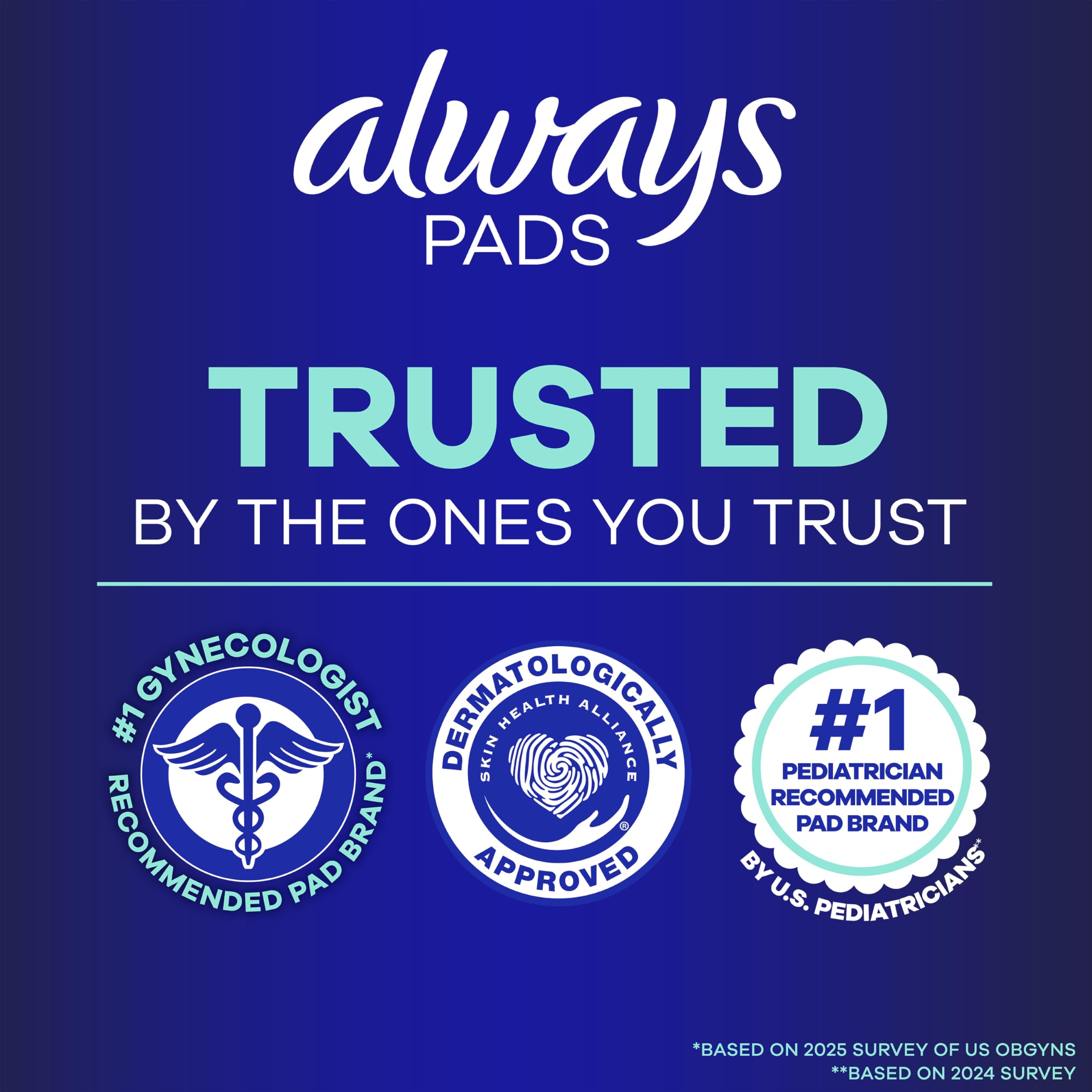 Always Size 5 wings and adhesive close-up for secure fit benefit