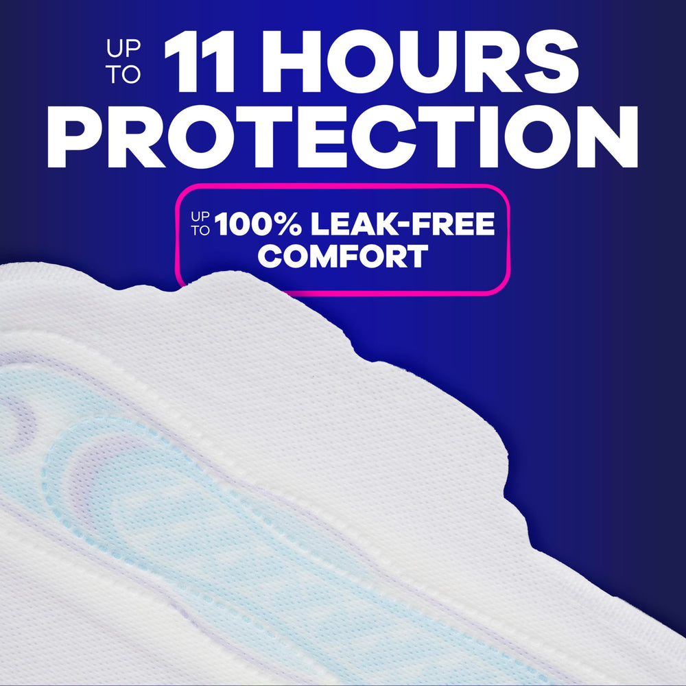 Always Ultra Thin toalla en uso sobre cama demostrando protección y comodidad nocturna