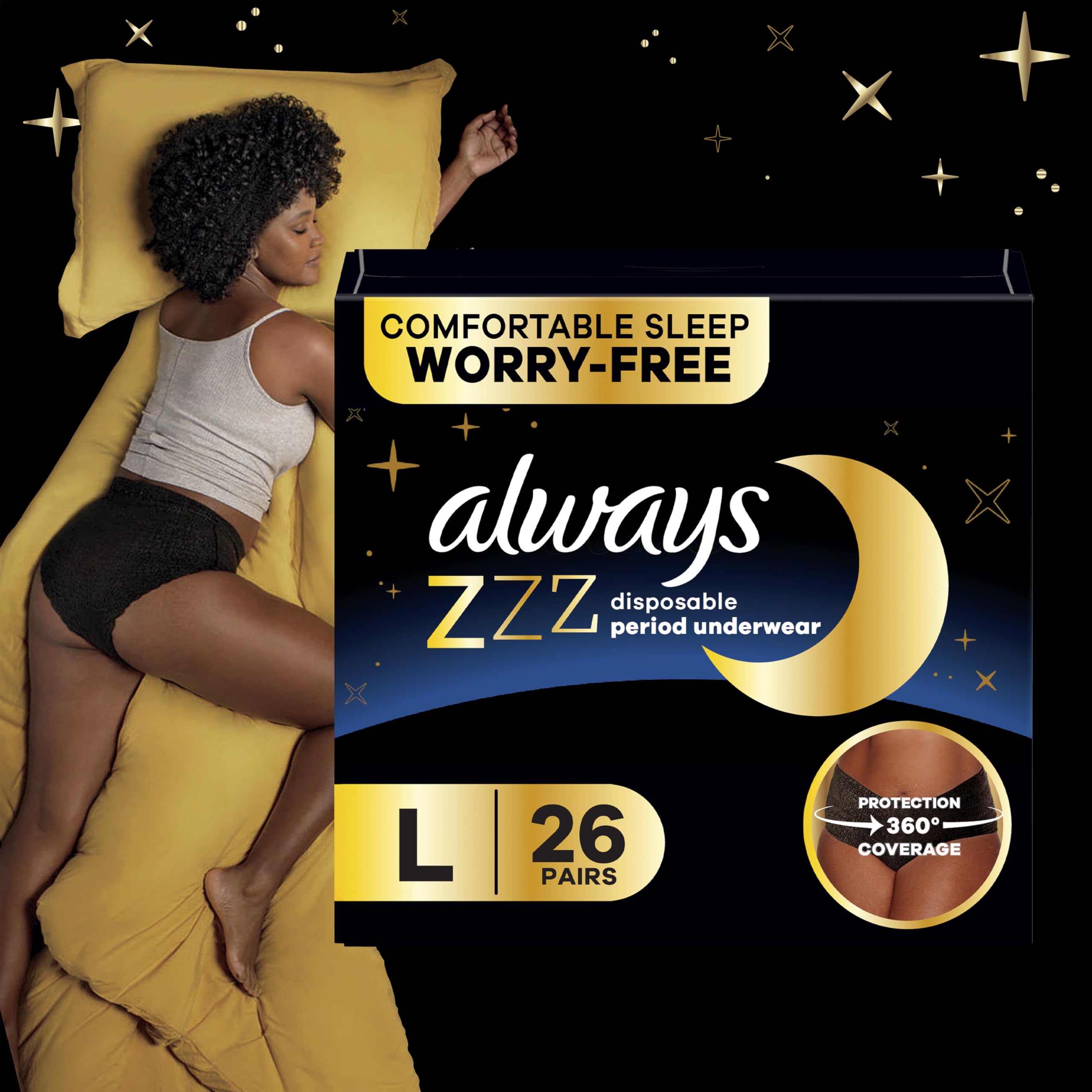 Always ZZZs etiqueta informativa con instrucciones y especificaciones de absorción