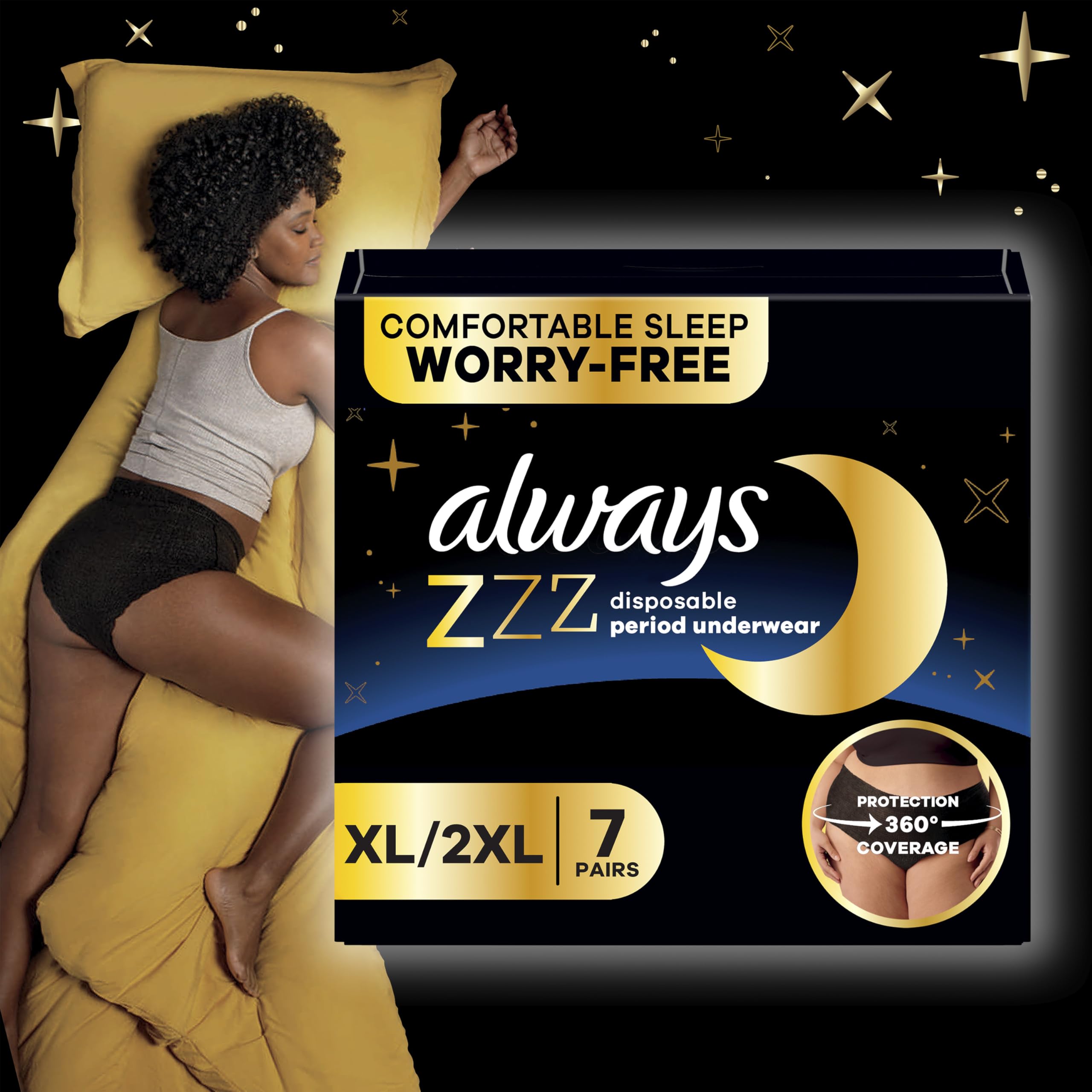 Always ZZZ paquete multipack mostrando las 14 unidades en dos paquetes