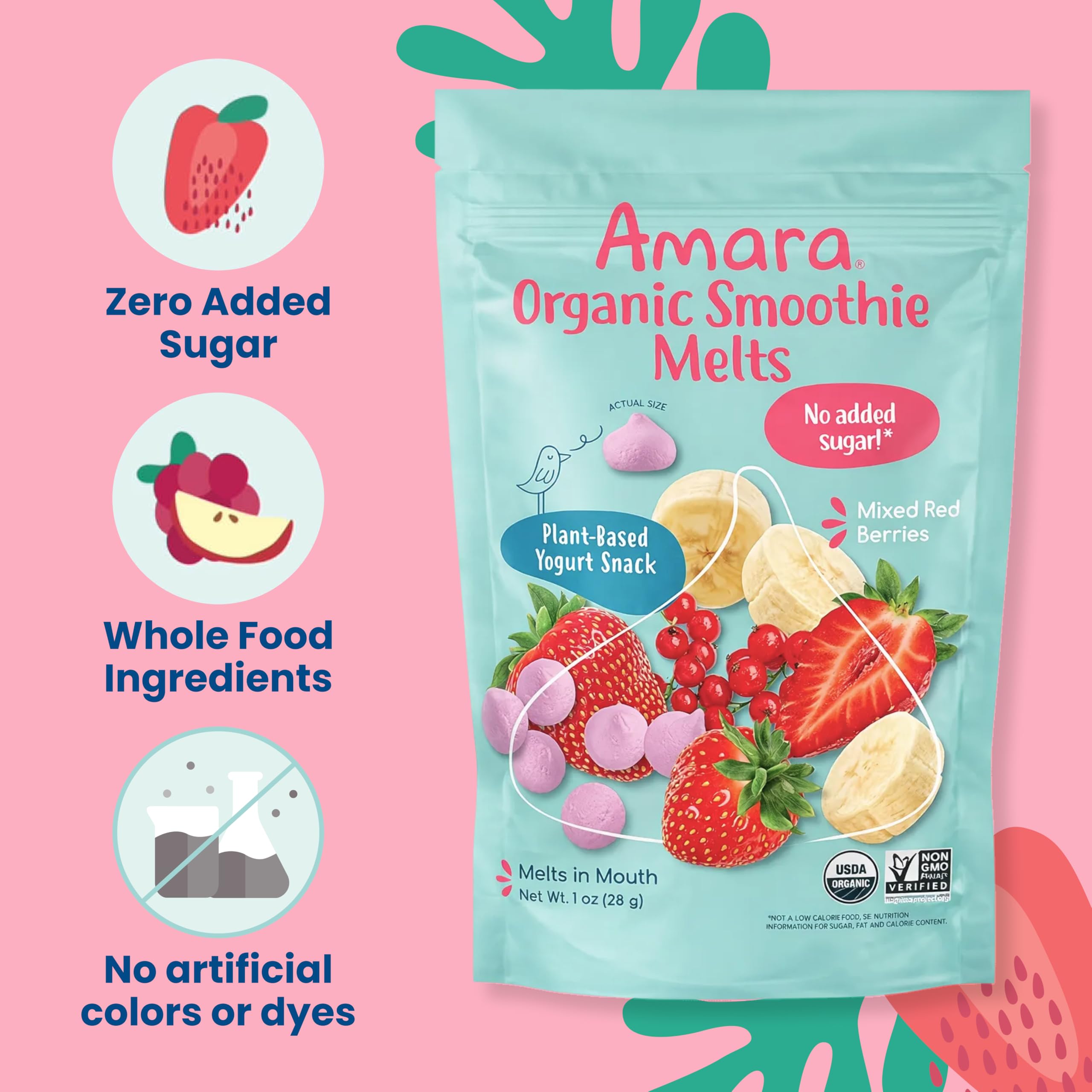 Amara melts dentro de una lonchera infantil, merienda saludable y portátil