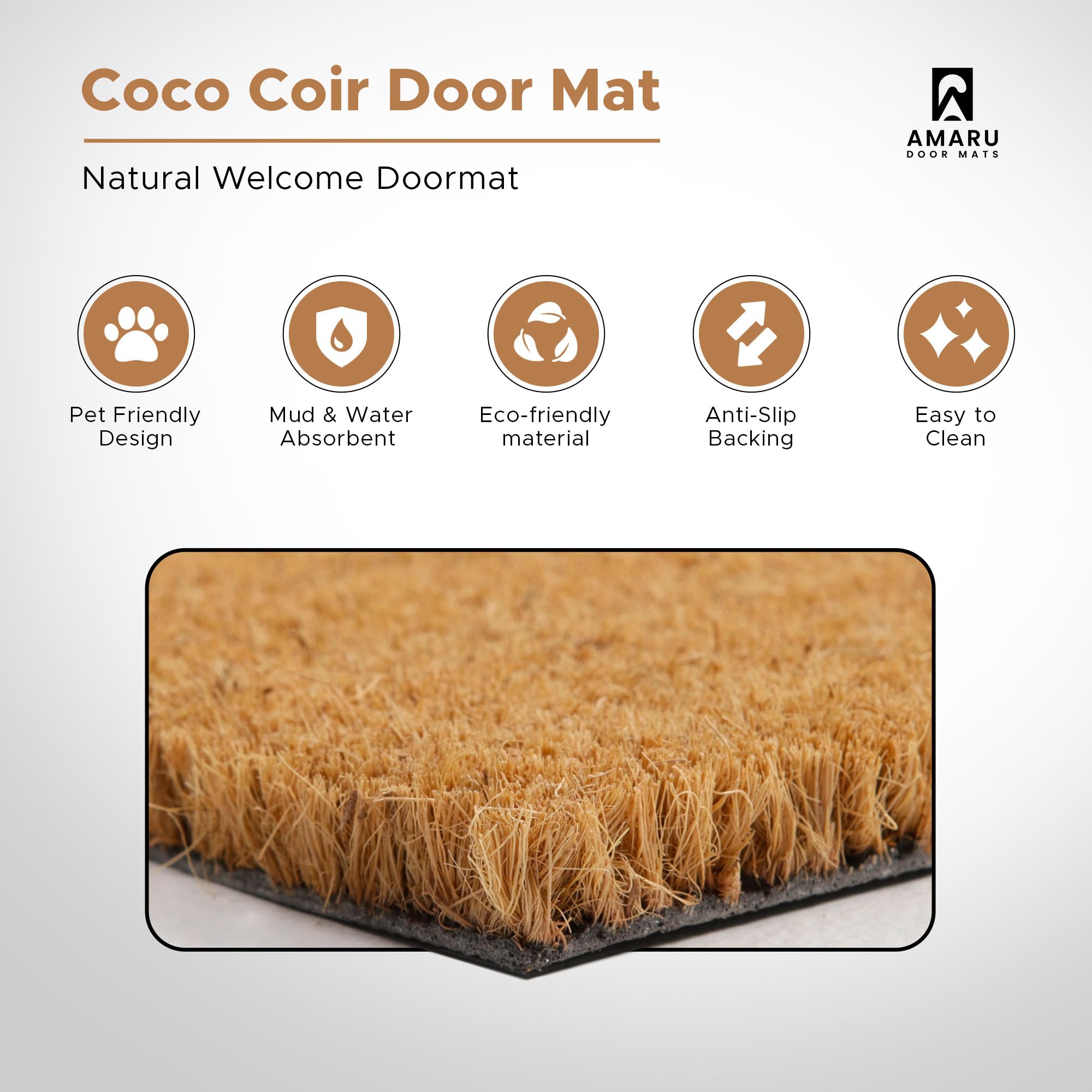 AMARU DOOR MATS respaldo antideslizante para mayor seguridad en la entrada