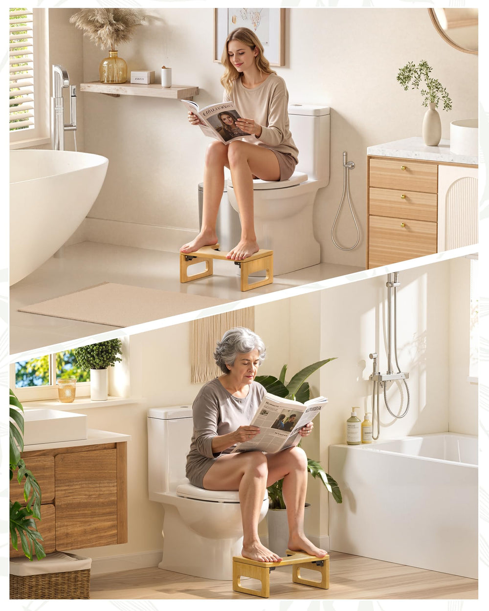 AmazerBath taburete colocado en baño moderno, estética natural