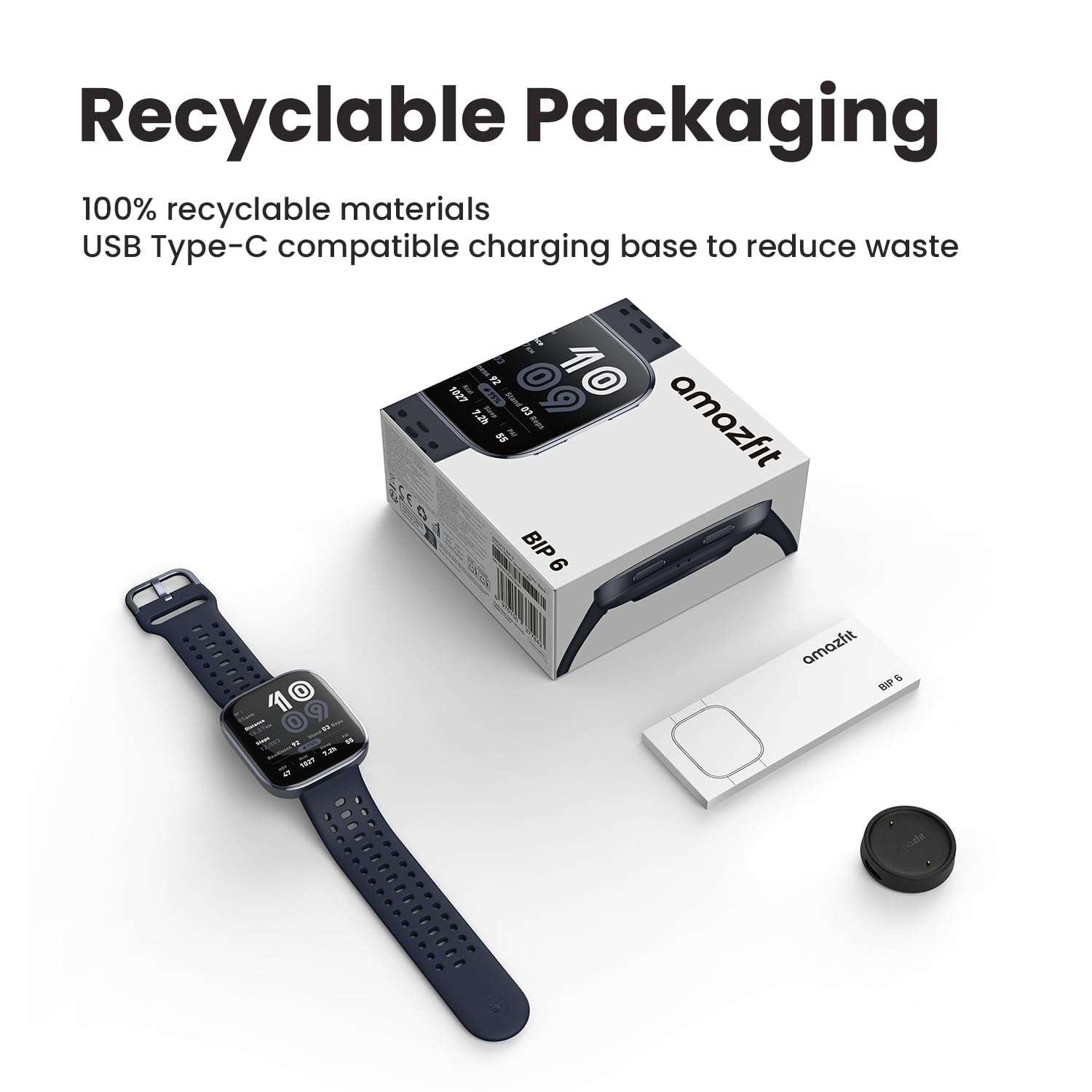 Amazfit Bip 6 en mano para mostrar tamaño y proporción real