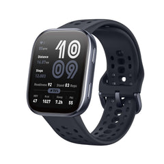 Amazfit Bip 6 vista frontal con pantalla clara y diseño elegante