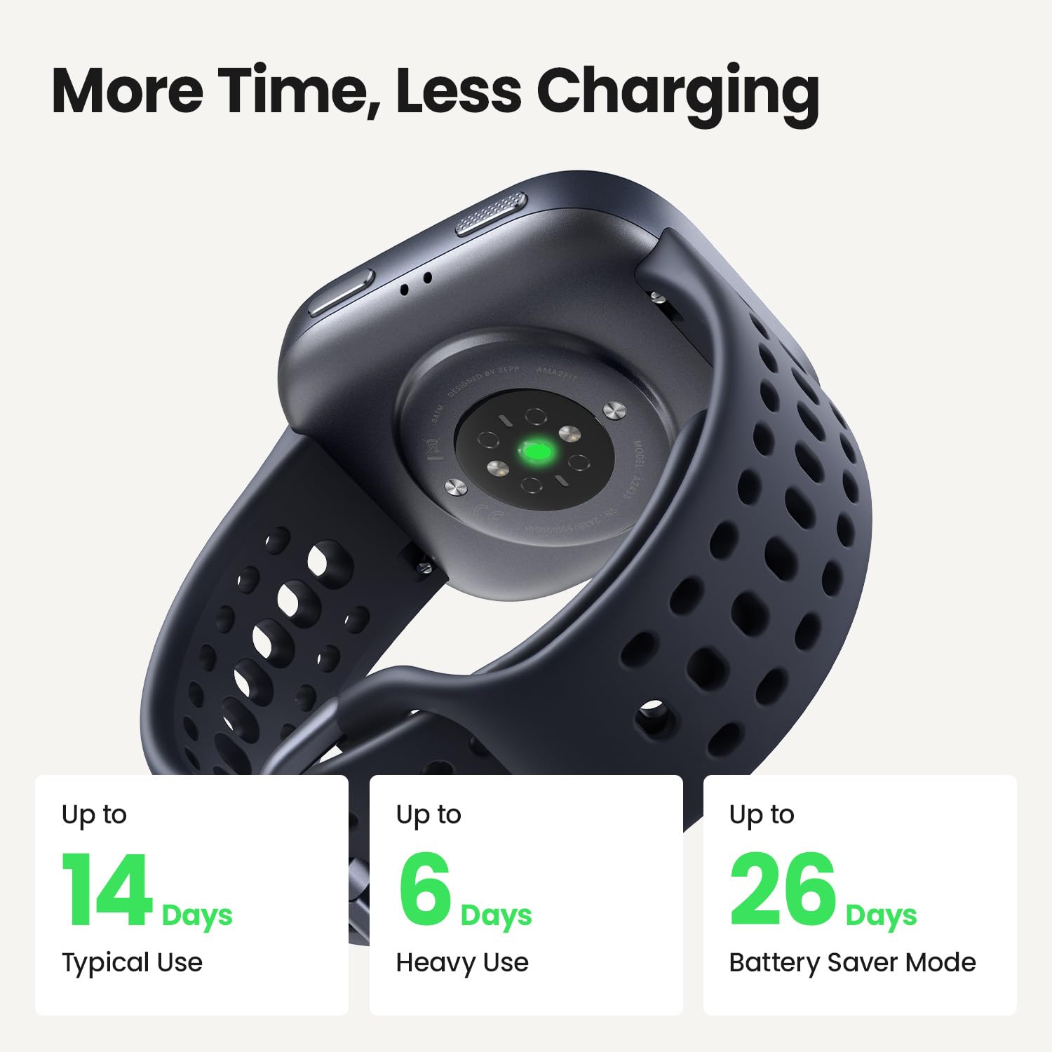Amazfit Bip 6 sumergido en piscina demostrando resistencia a 50 m