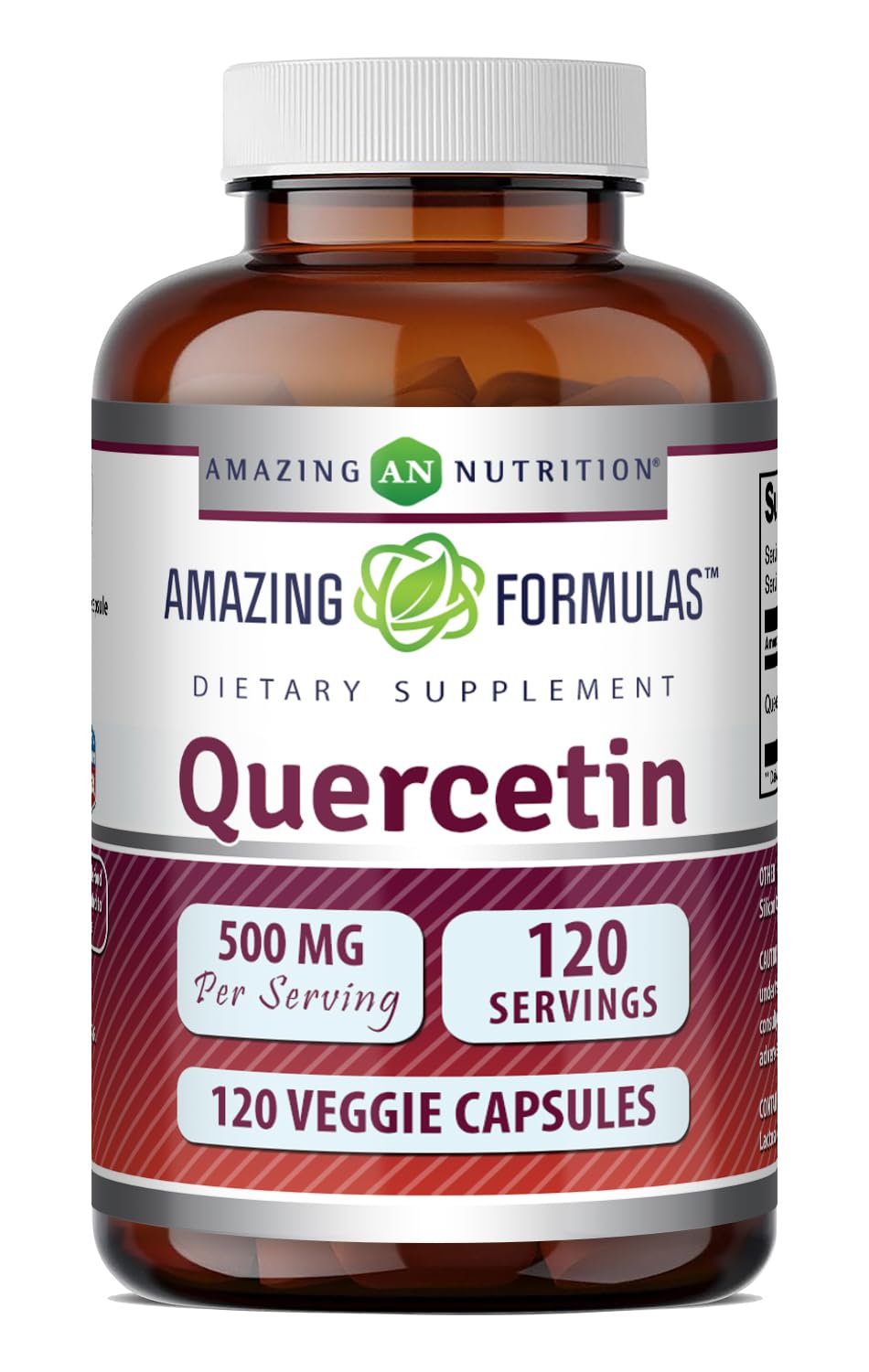Amazing Nutrition frasco frontal con etiqueta clara y detalles de beneficios