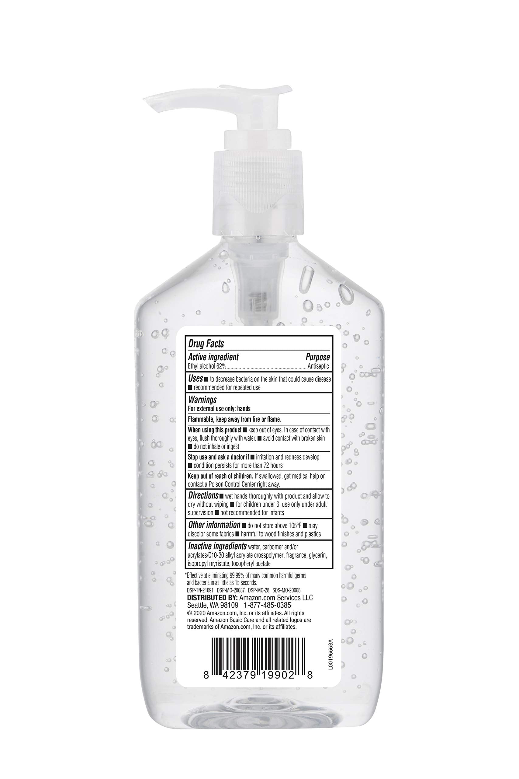 Amazon Basic Care uso en mano ilustrando aplicación fácil y protección