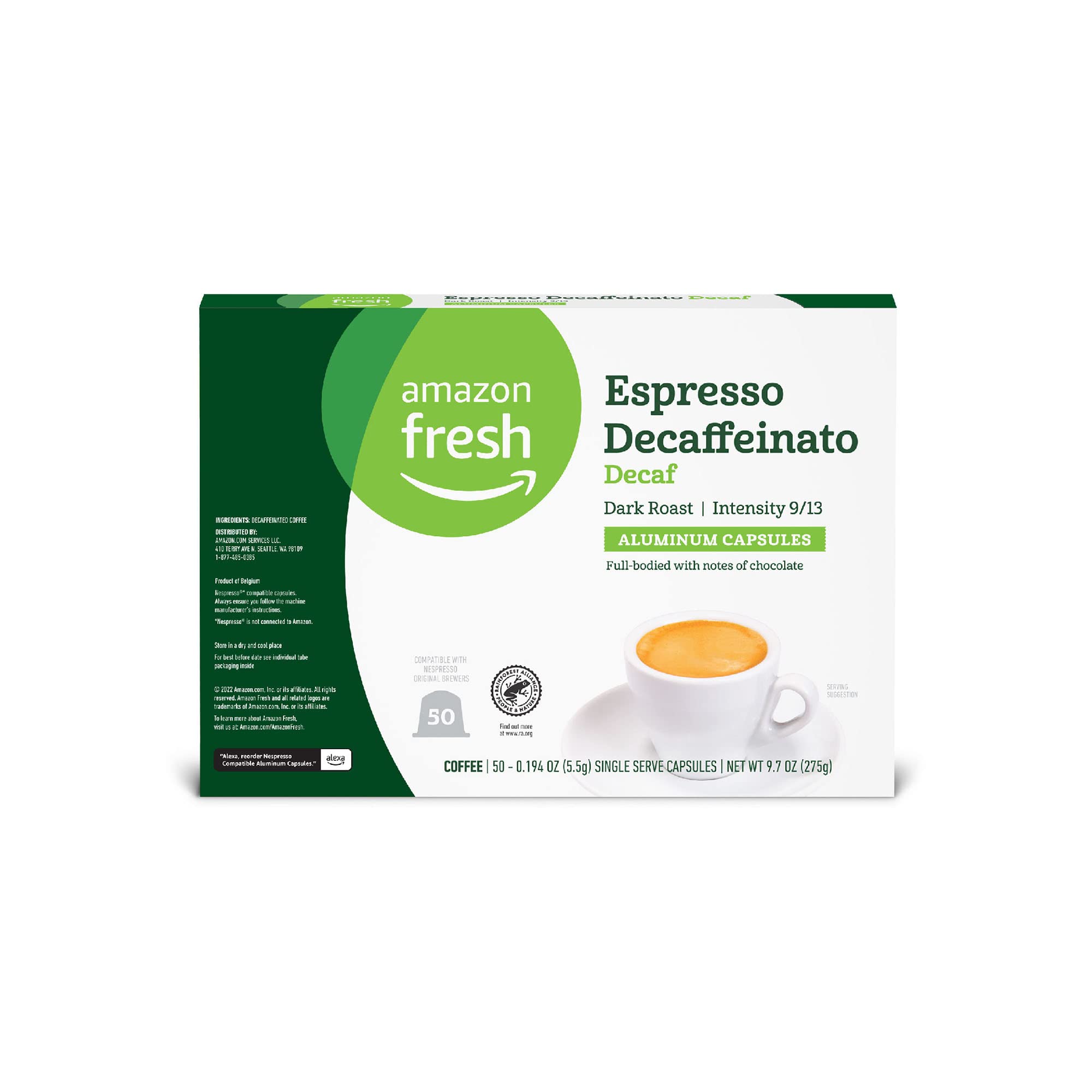 Amazon Fresh cápsula junto a regla para comparar tamaño, compatibilidad OriginalLine