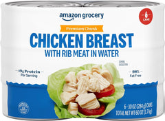 Amazon Grocery lata de pechuga en trozos vista frontal, práctico y proteico