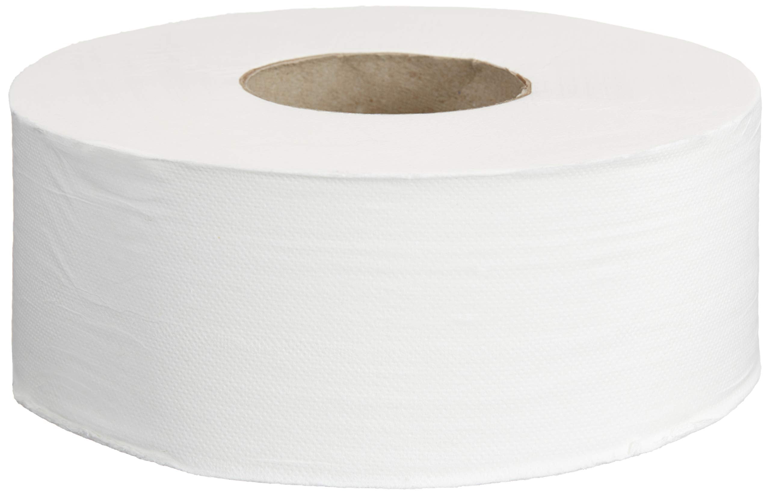 AmazonCommercial envase frontal mostrando pack de 12 rollos para reposición prolongada