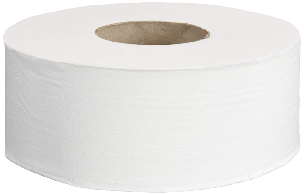 AmazonCommercial envase frontal mostrando pack de 12 rollos para reposición prolongada
