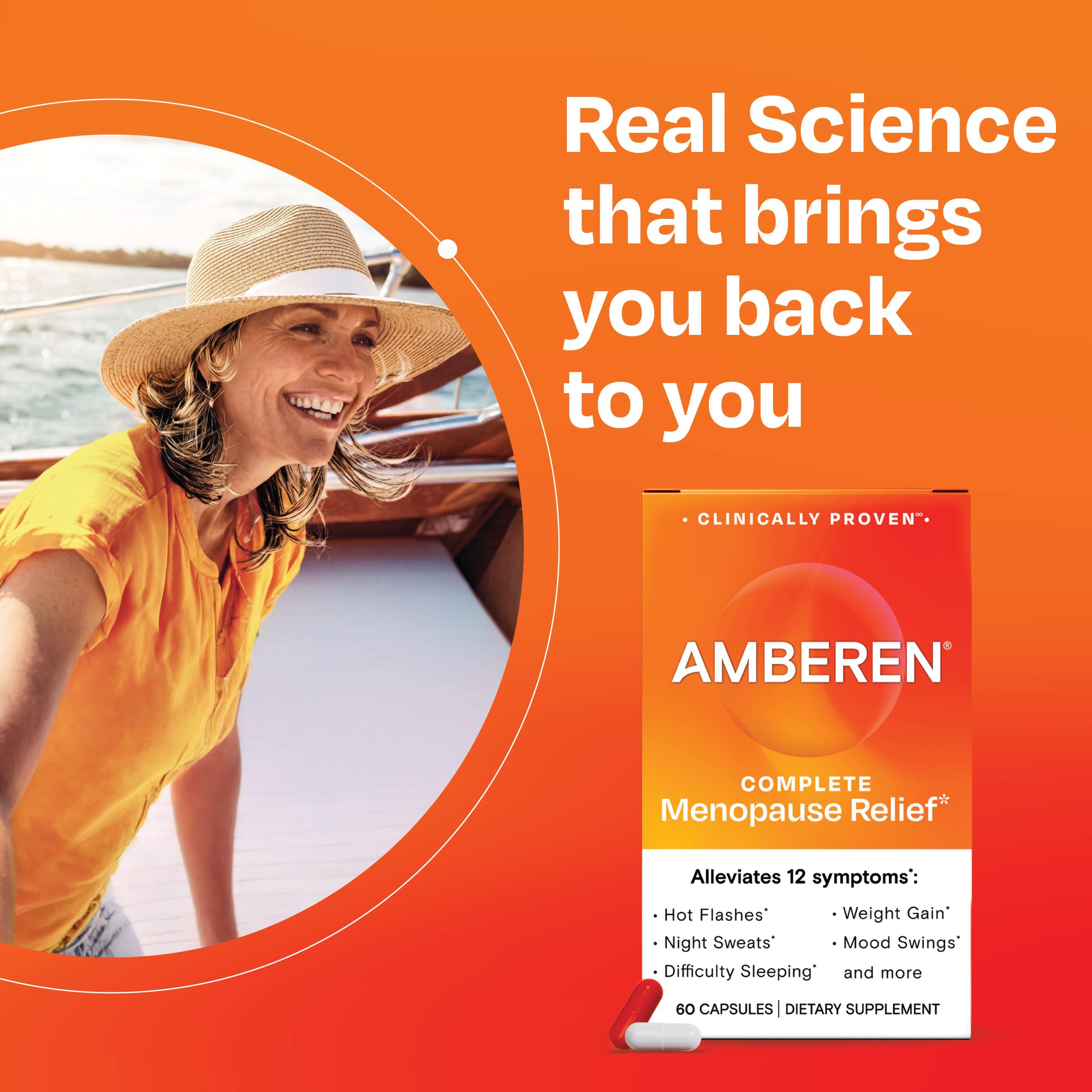 Ingredientes clave de Amberen en primer plano para transparencia del producto
