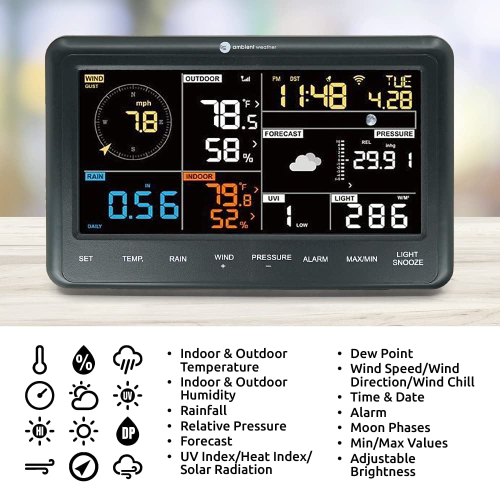 Ambient Weather anemometer detail measuring wind speed and direction reliably
