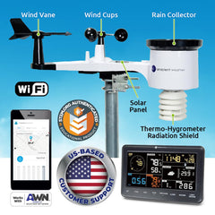 Ambient Weather Osprey sensor array installed outdoors for accurate local data