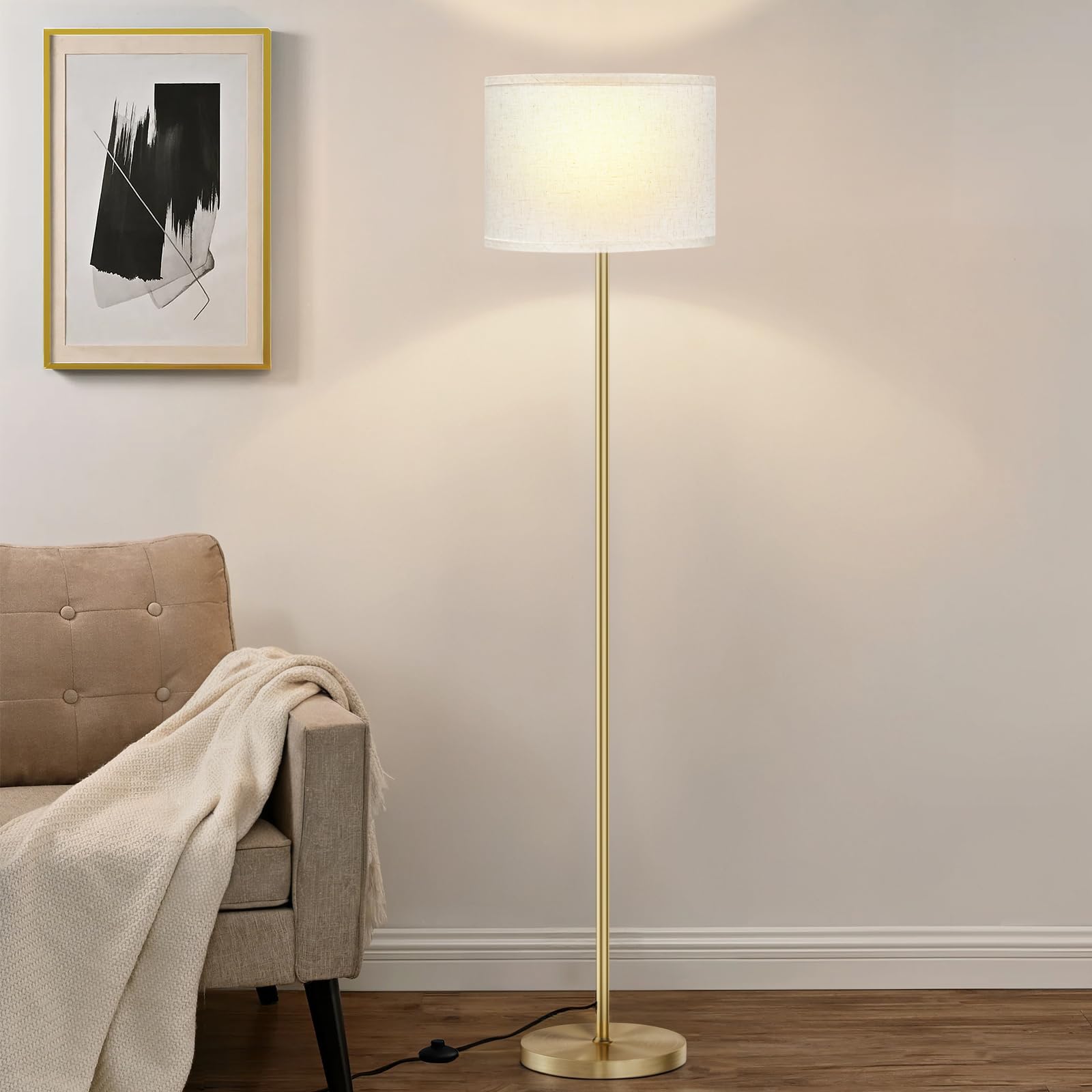 Ambimall lámpara de pie frontal mostrando diseño elegante y luz ambiental