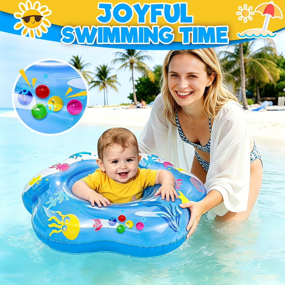 AMENON flotador en piscina con bebé disfrutando de forma segura