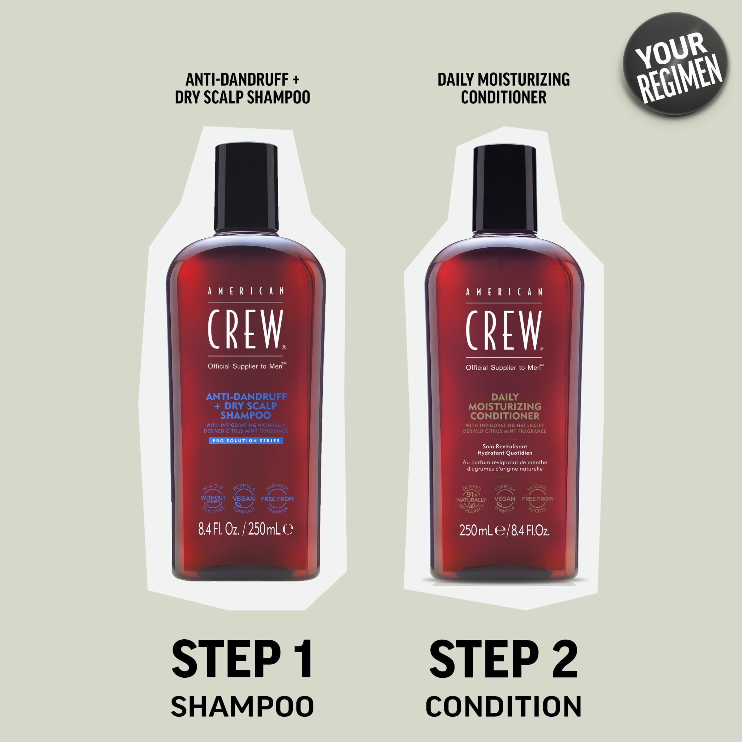 American Crew ambientación en baño masculino que inspira rutina de cuidado