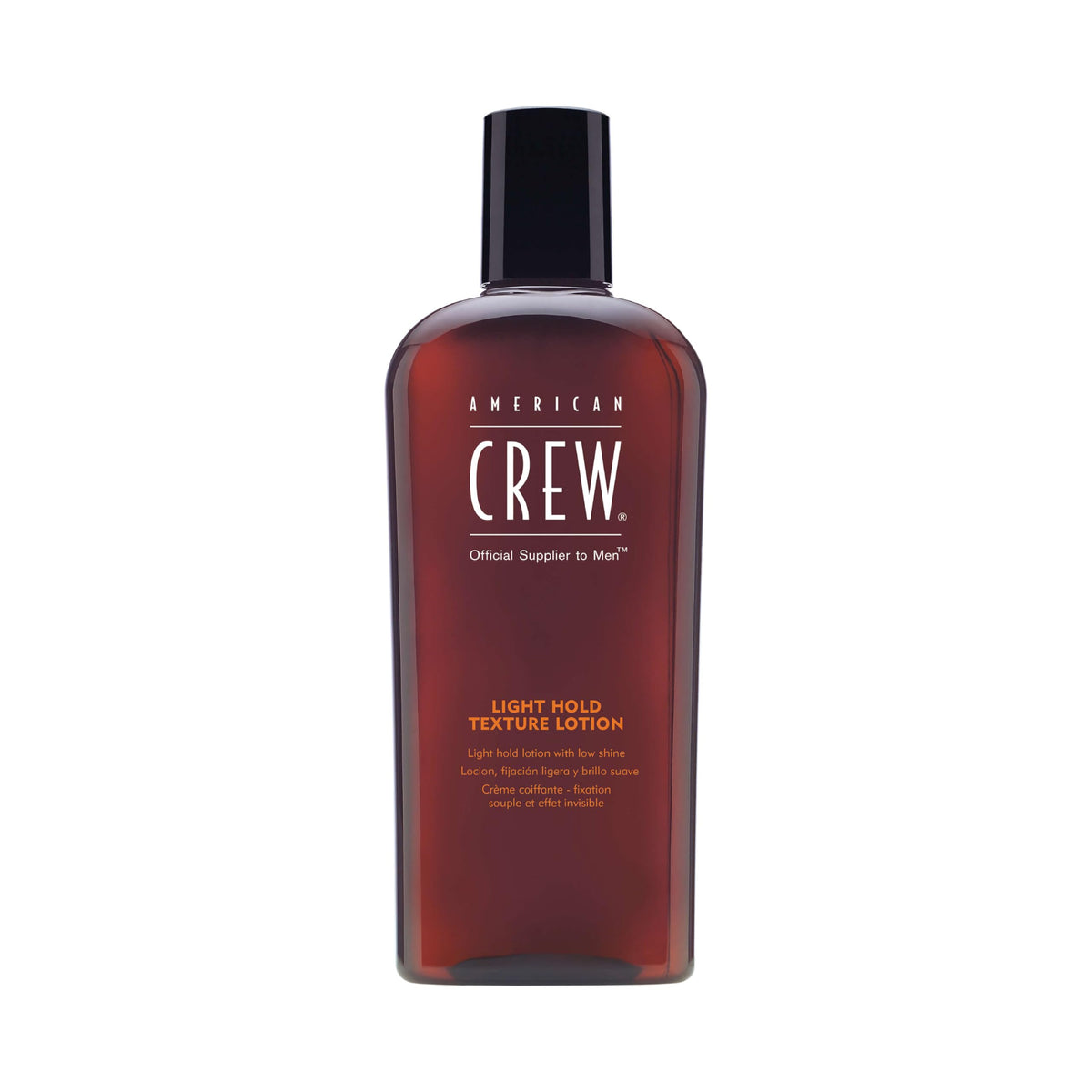 AMERICAN CREW frasco frontal mostrando diseño y capacidad