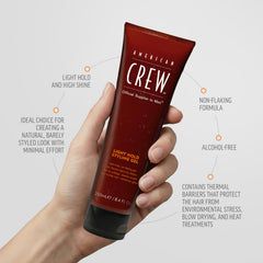 American Crew gel aplicándose en cabello húmedo para control del frizz