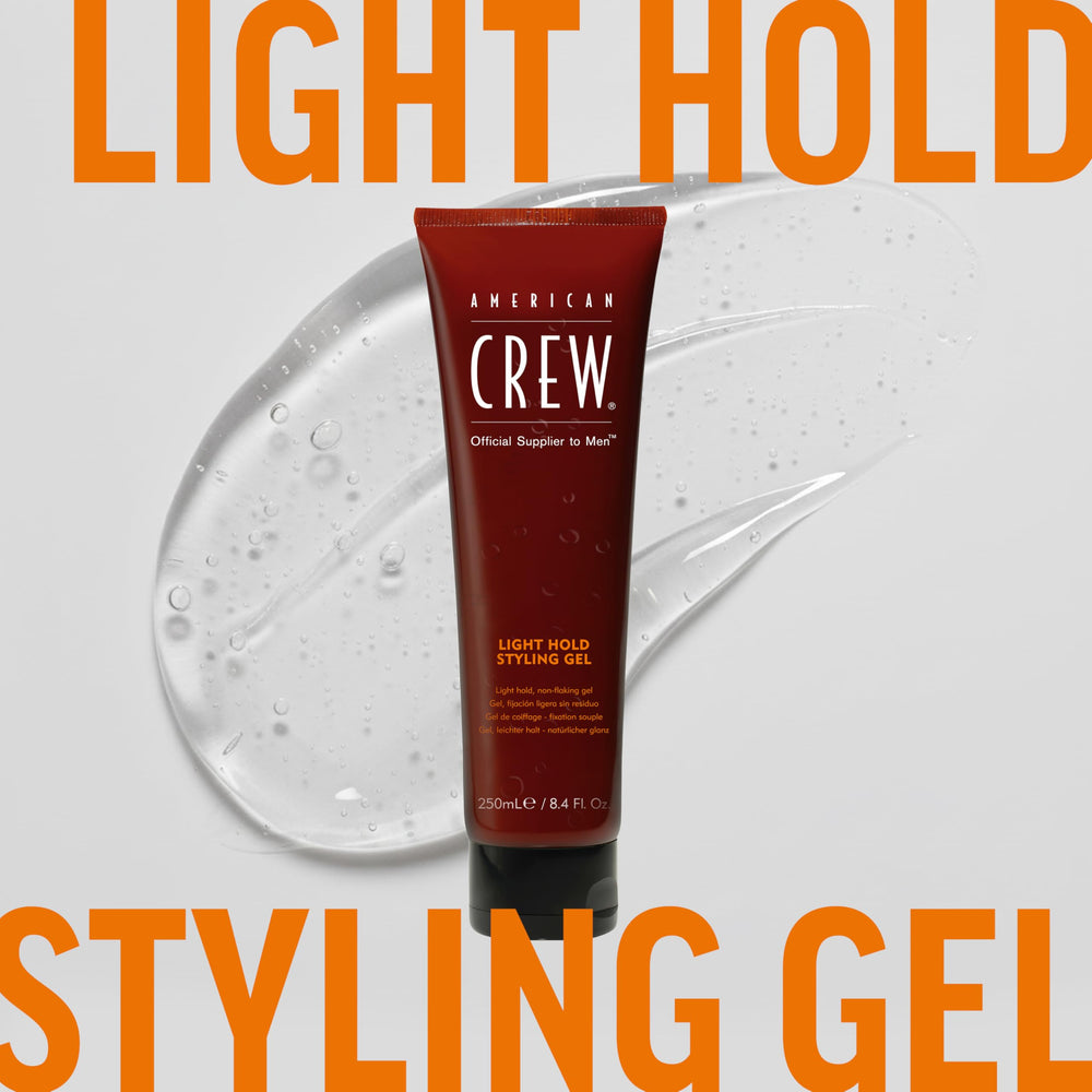 American Crew gel peinado terminado mostrando brillo natural y movimiento