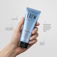 AMERICAN CREW peinado masculino controlado y sin frizz en uso