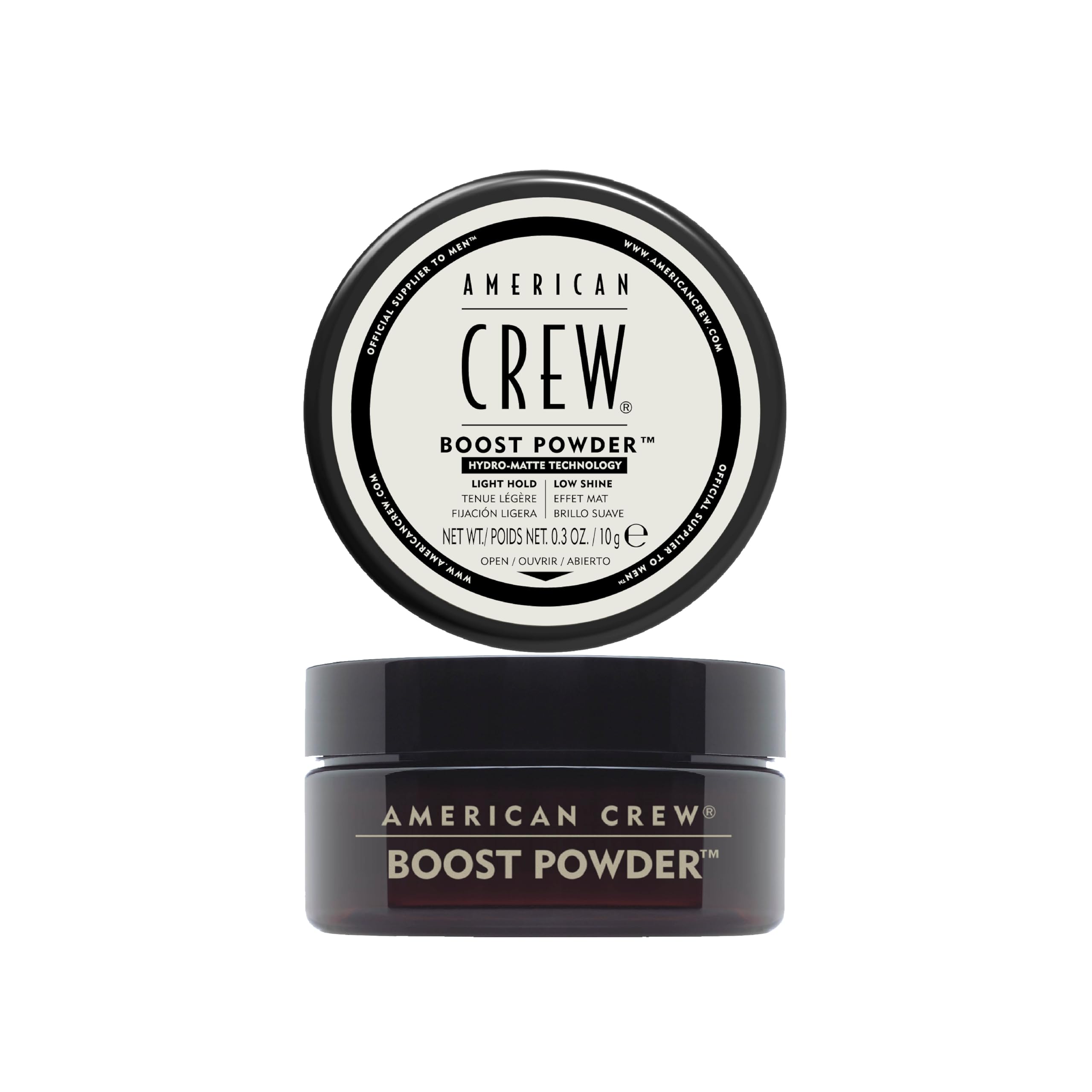 AMERICAN CREW frasco frontal mostrando polvo para volumen y acabado mate